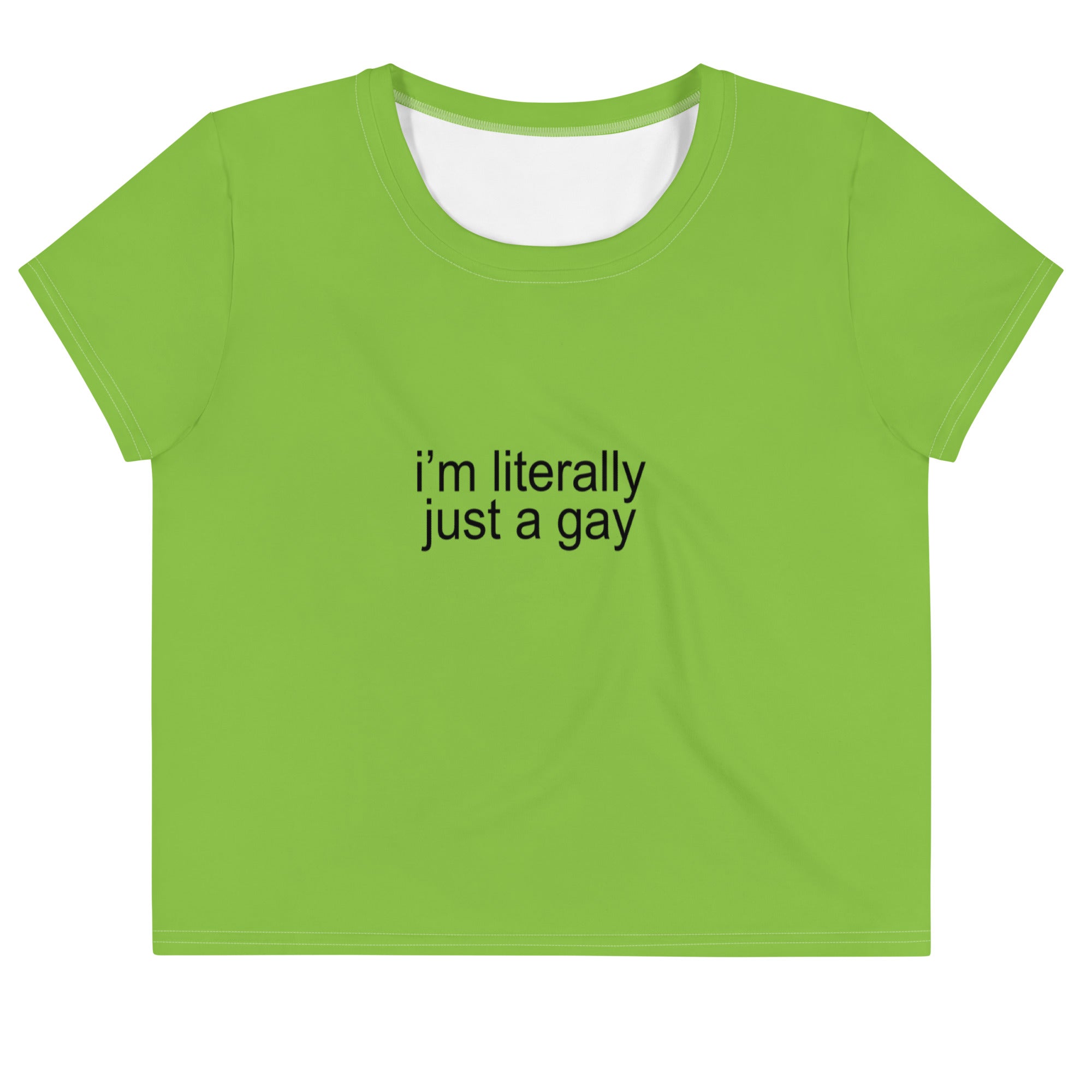 Top corto con estampado integral "Soy literalmente un gay"