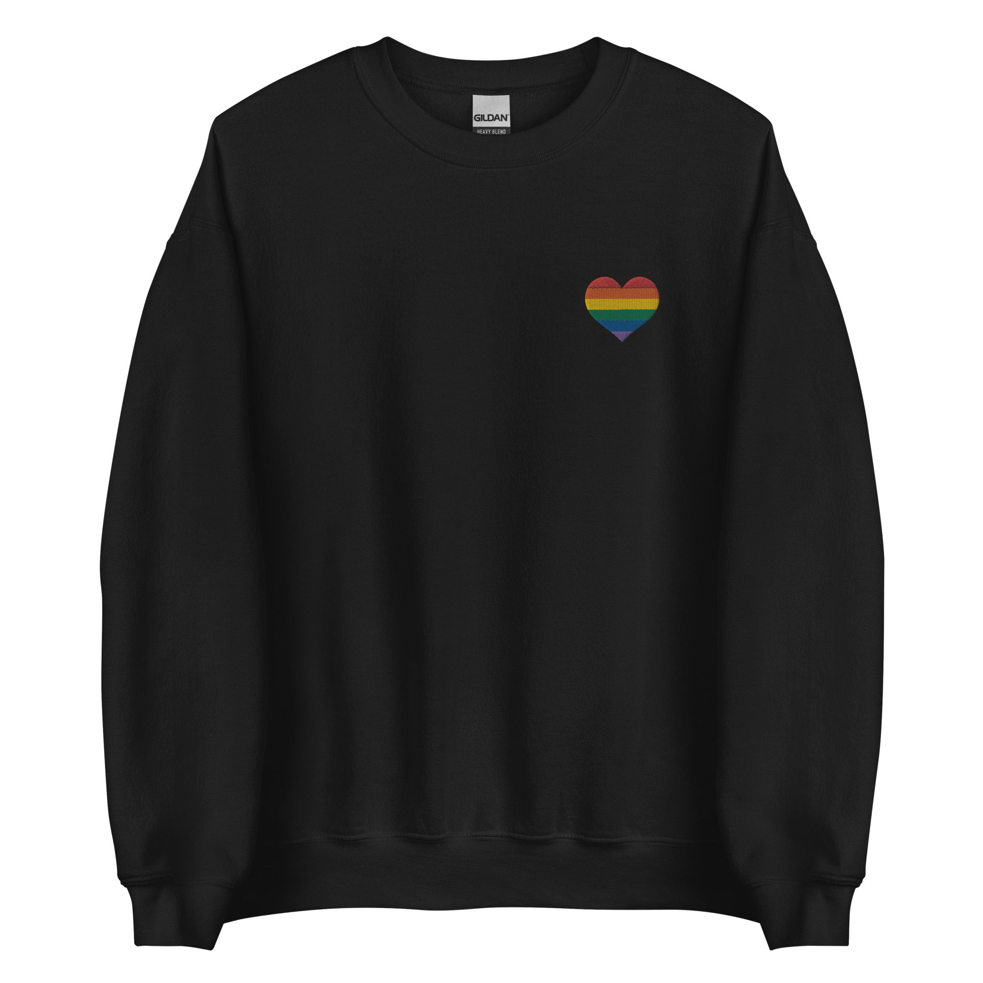 Sudadera unisex con corazón de arcoíris bordado