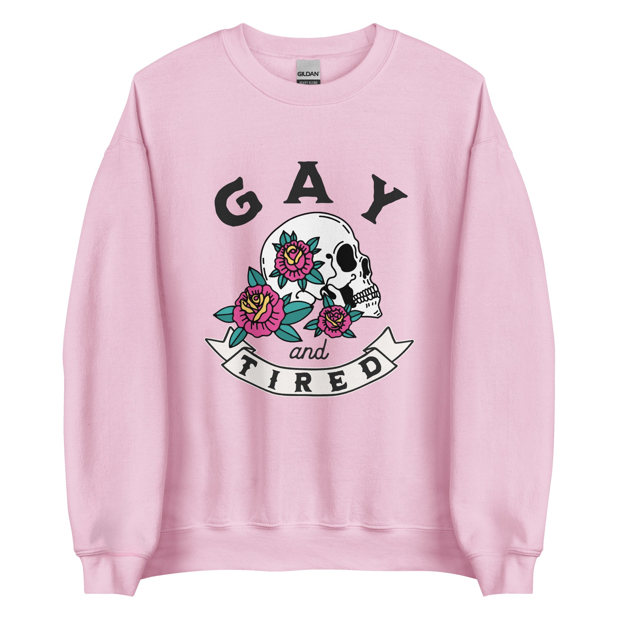 Sudadera unisex con calavera gay y cansada