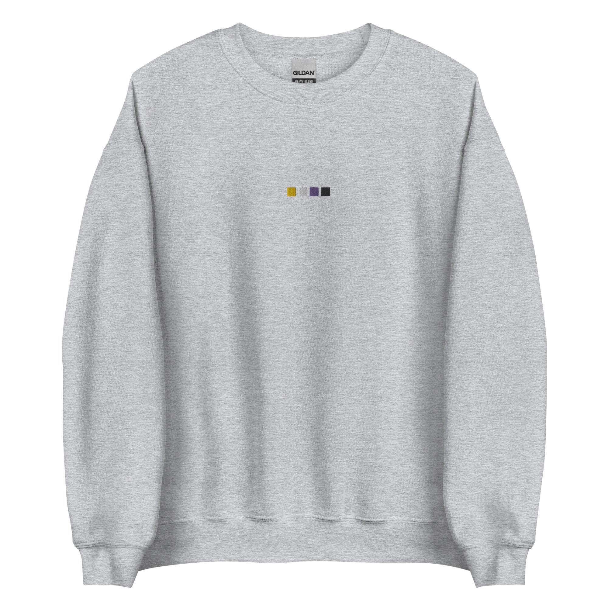 Sudadera unisex bordada con cuadrados no binarios