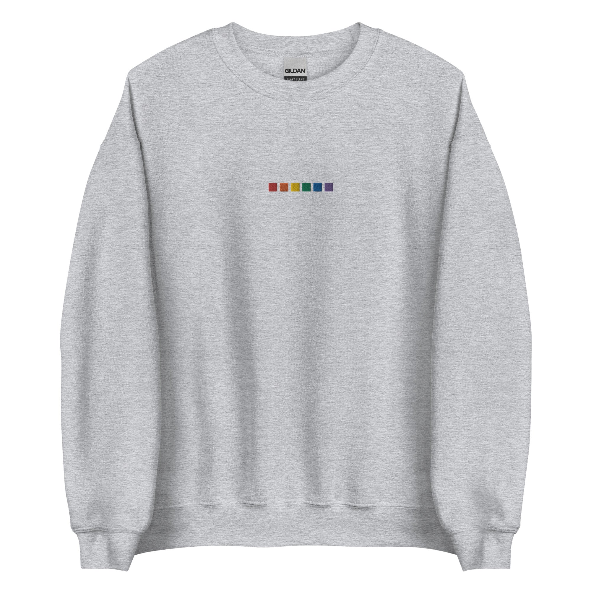 Sudadera unisex bordada con cuadrados de arcoíris