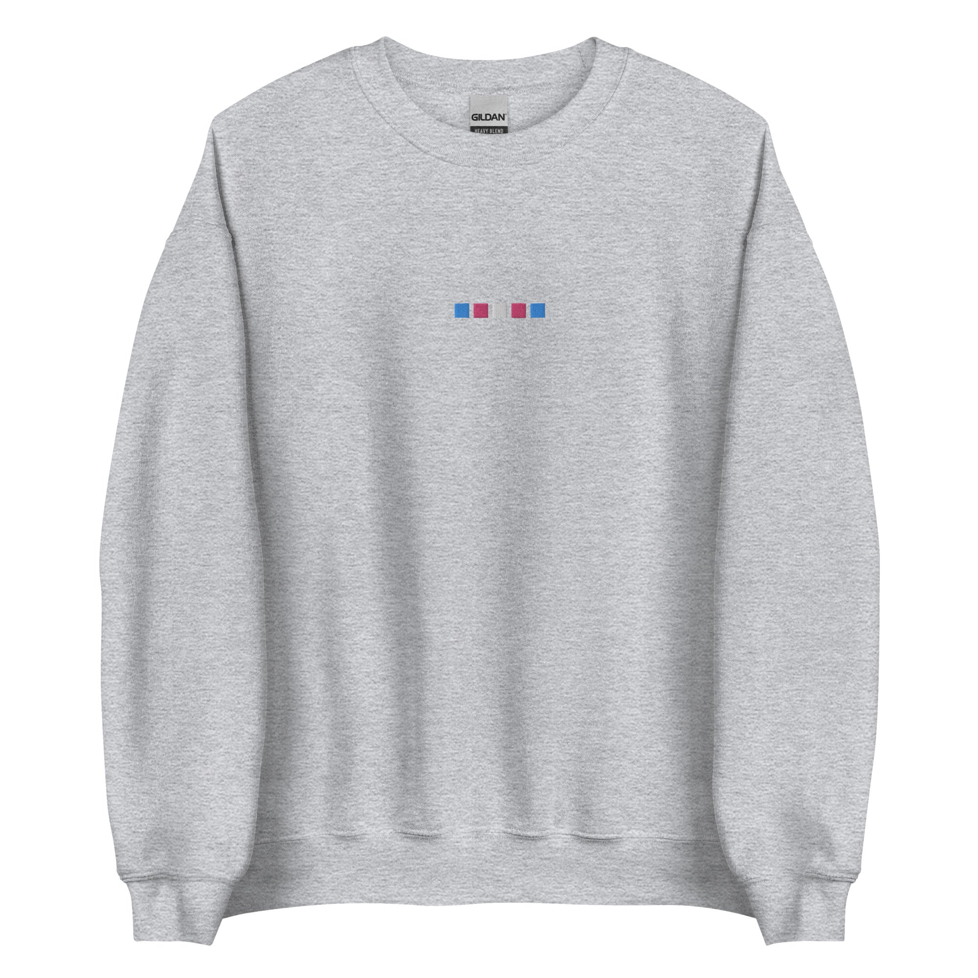Sudadera unisex bordada con cuadrados trans
