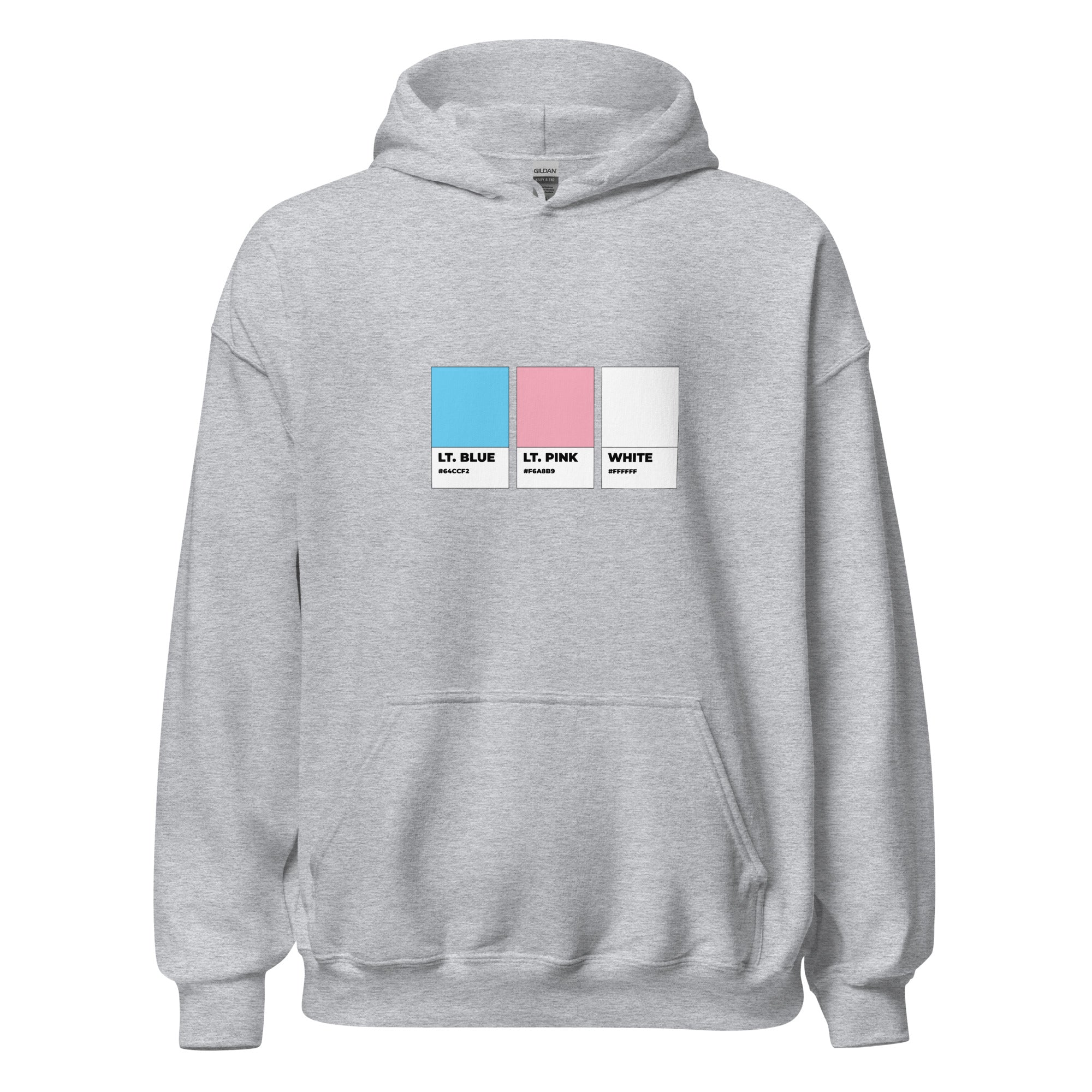 Sudadera unisex con capucha de colores trans