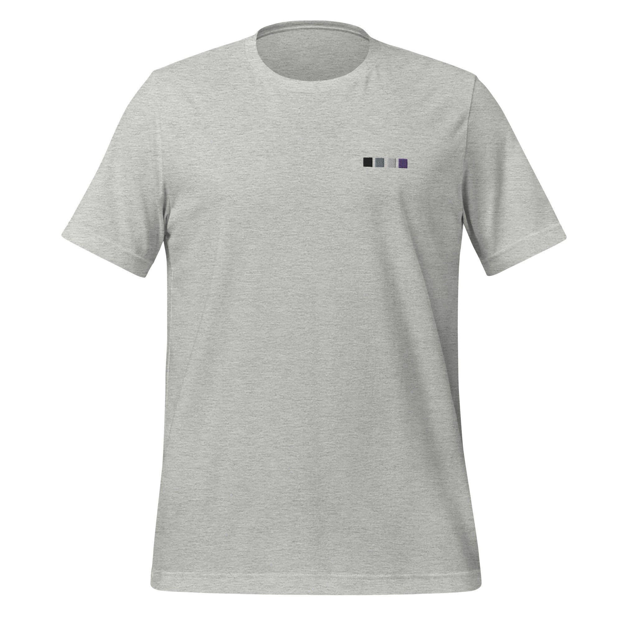 Camiseta unisex bordada con cuadrados asexuales