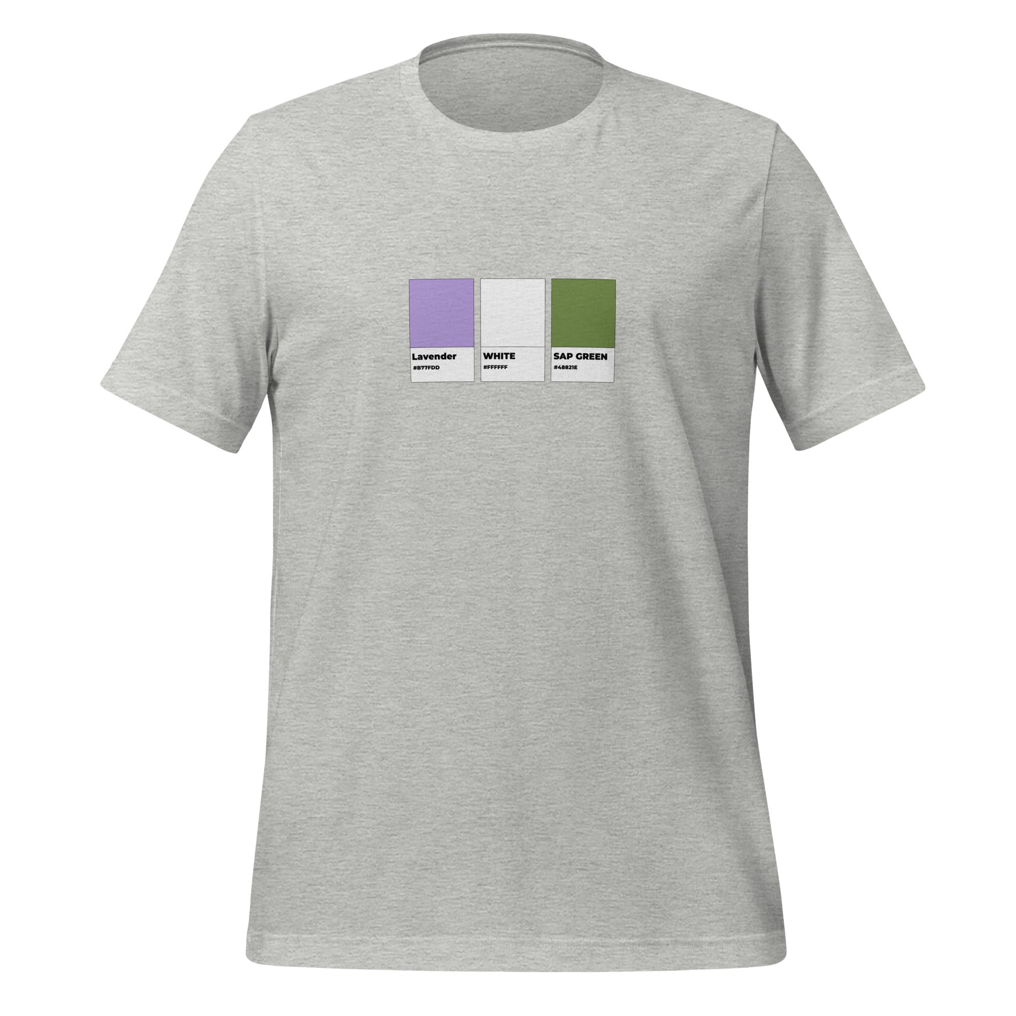 Camiseta unisex con muestras de colores de género no binario