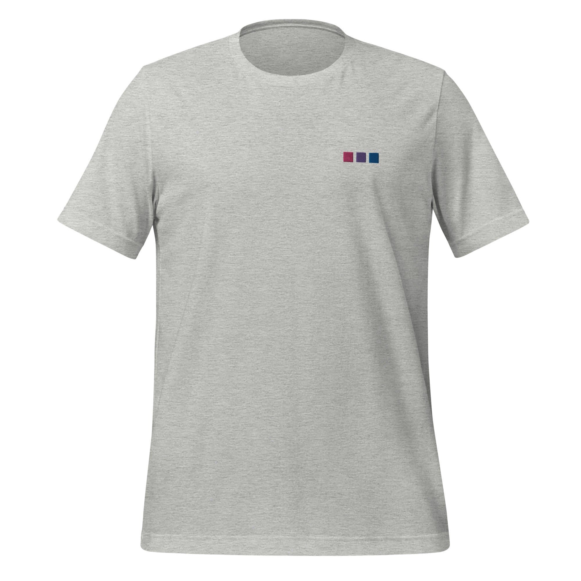 Camiseta unisex bordada con cuadrados bisexuales