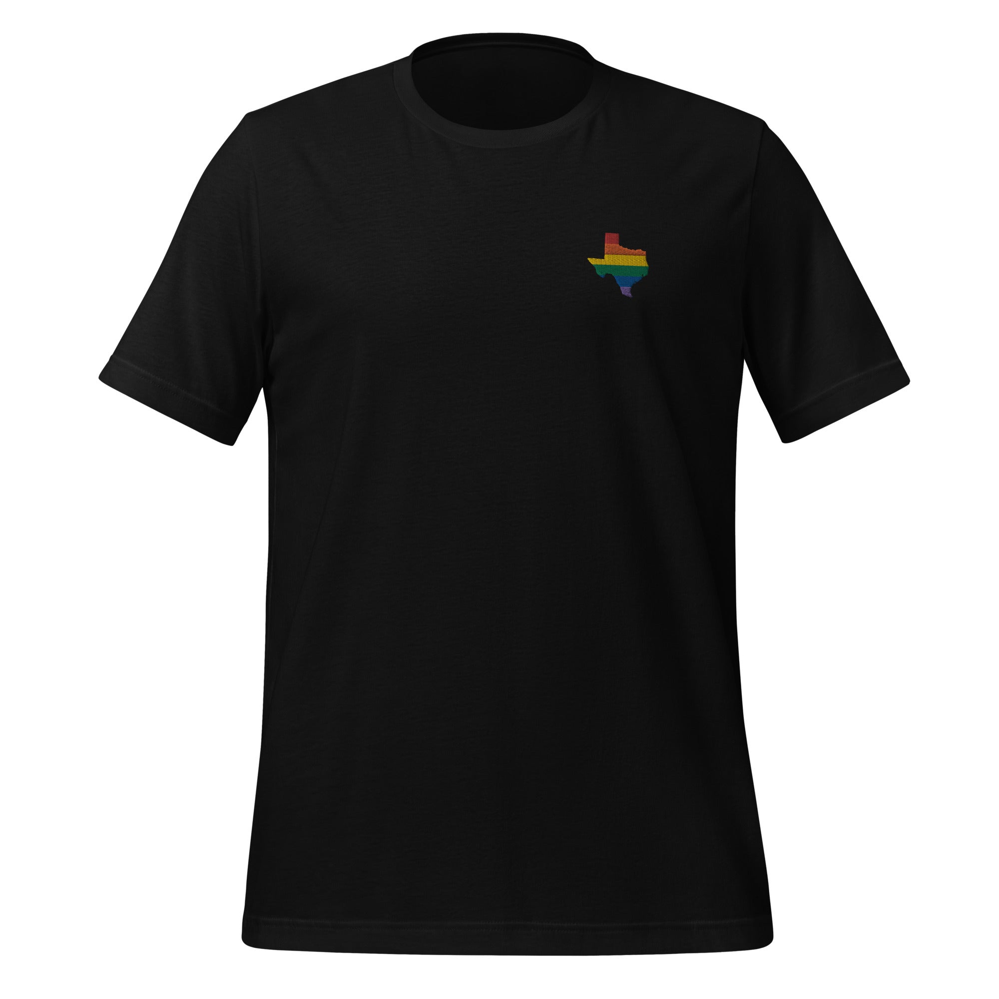 Camiseta unisex bordada con arcoíris de Texas
