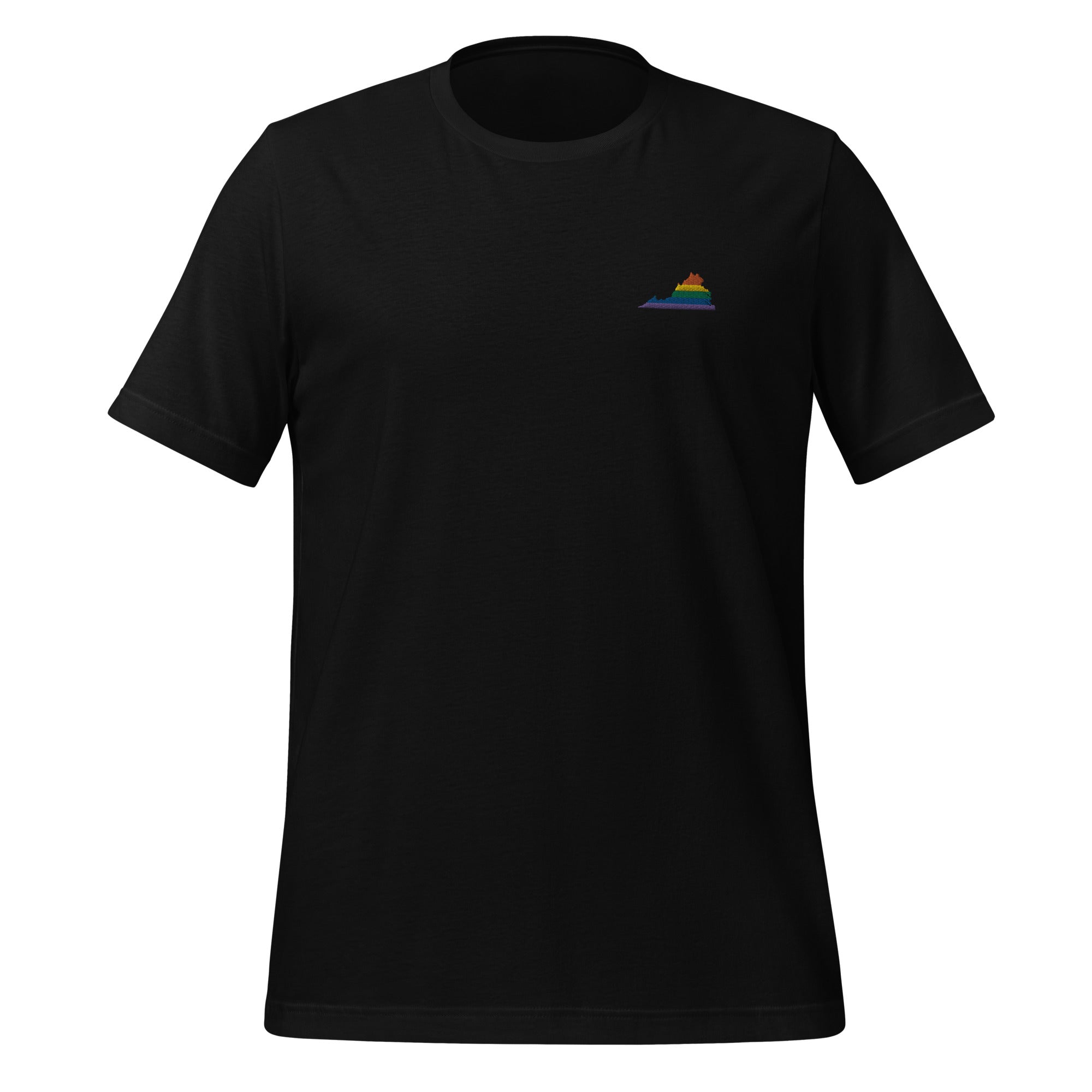 Camiseta unisex bordada con arcoíris de Virginia