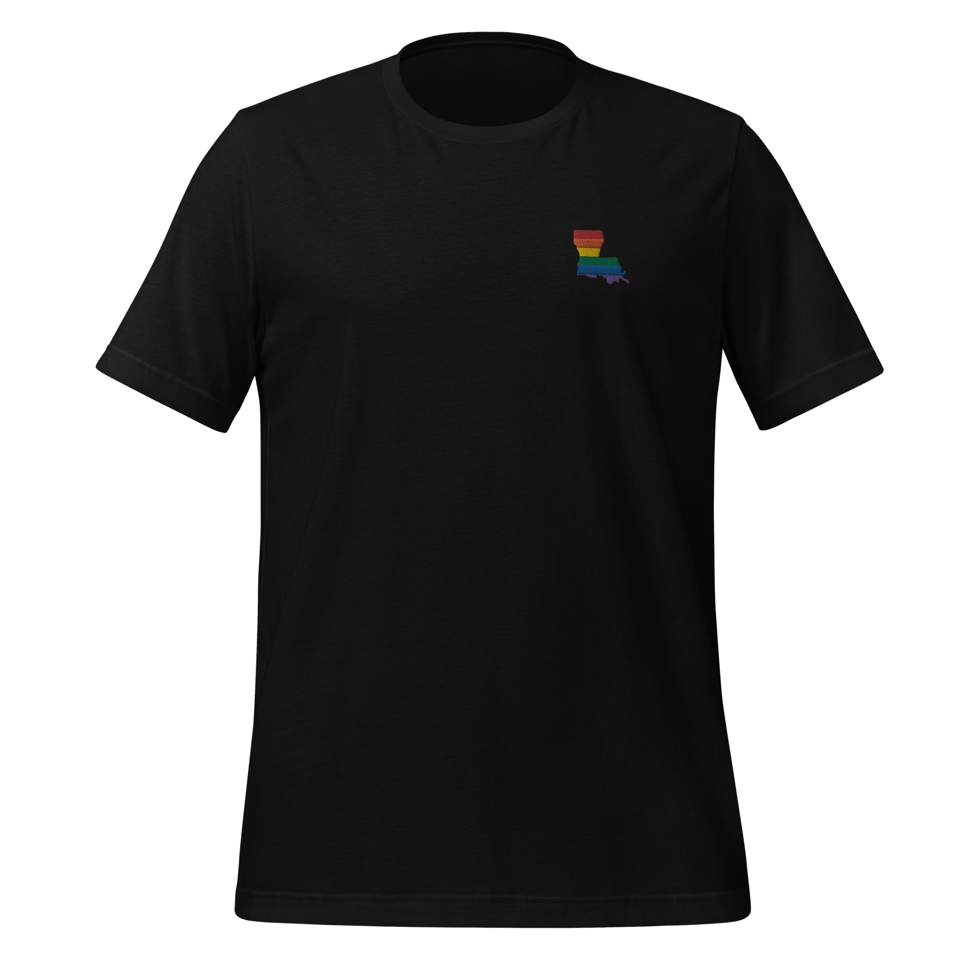 Camiseta unisex bordada con arcoíris de Luisiana