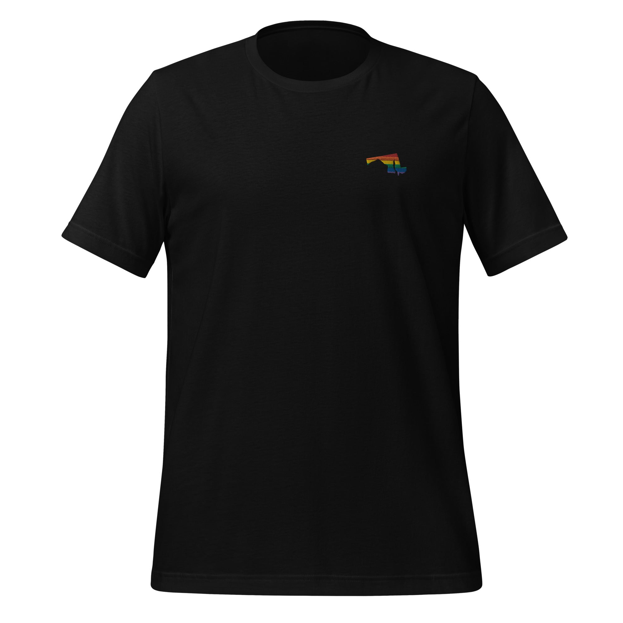 Camiseta unisex bordada con arcoíris de Maryland