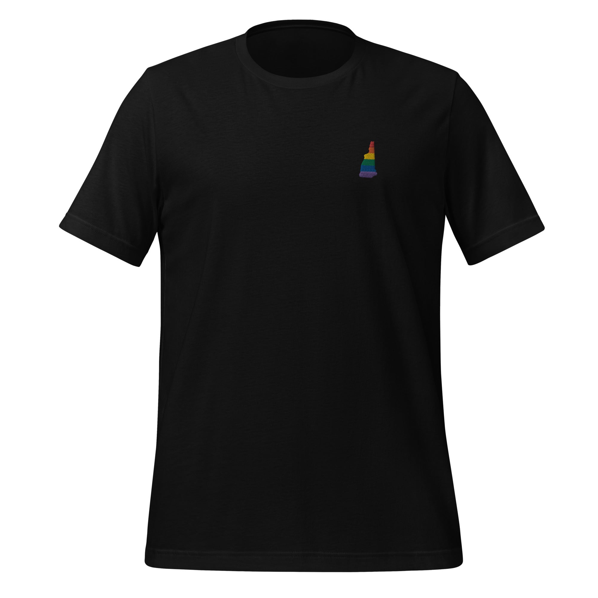 Camiseta unisex con bordado de arcoíris de New Hampshire