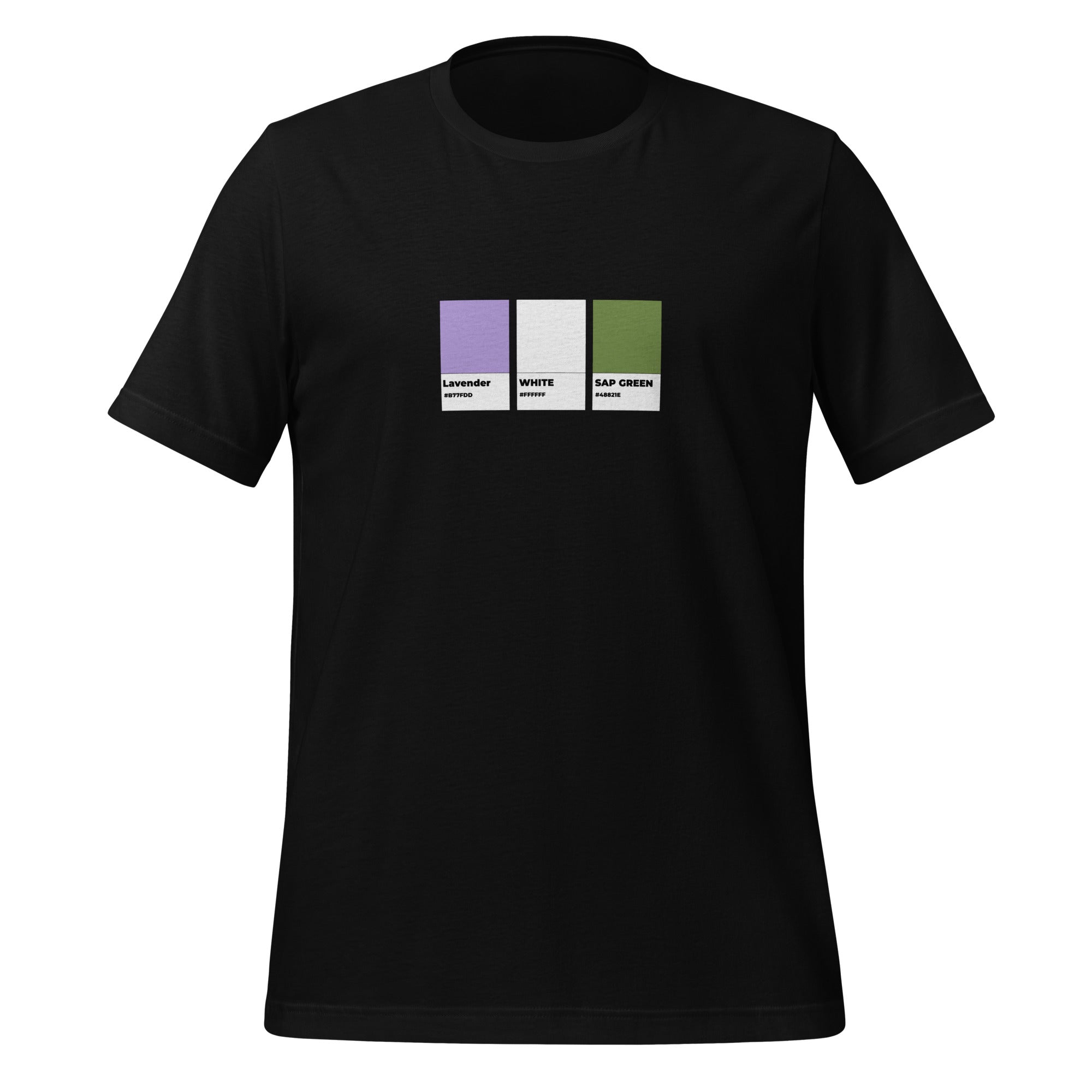 Camiseta unisex con muestras de colores de género no binario