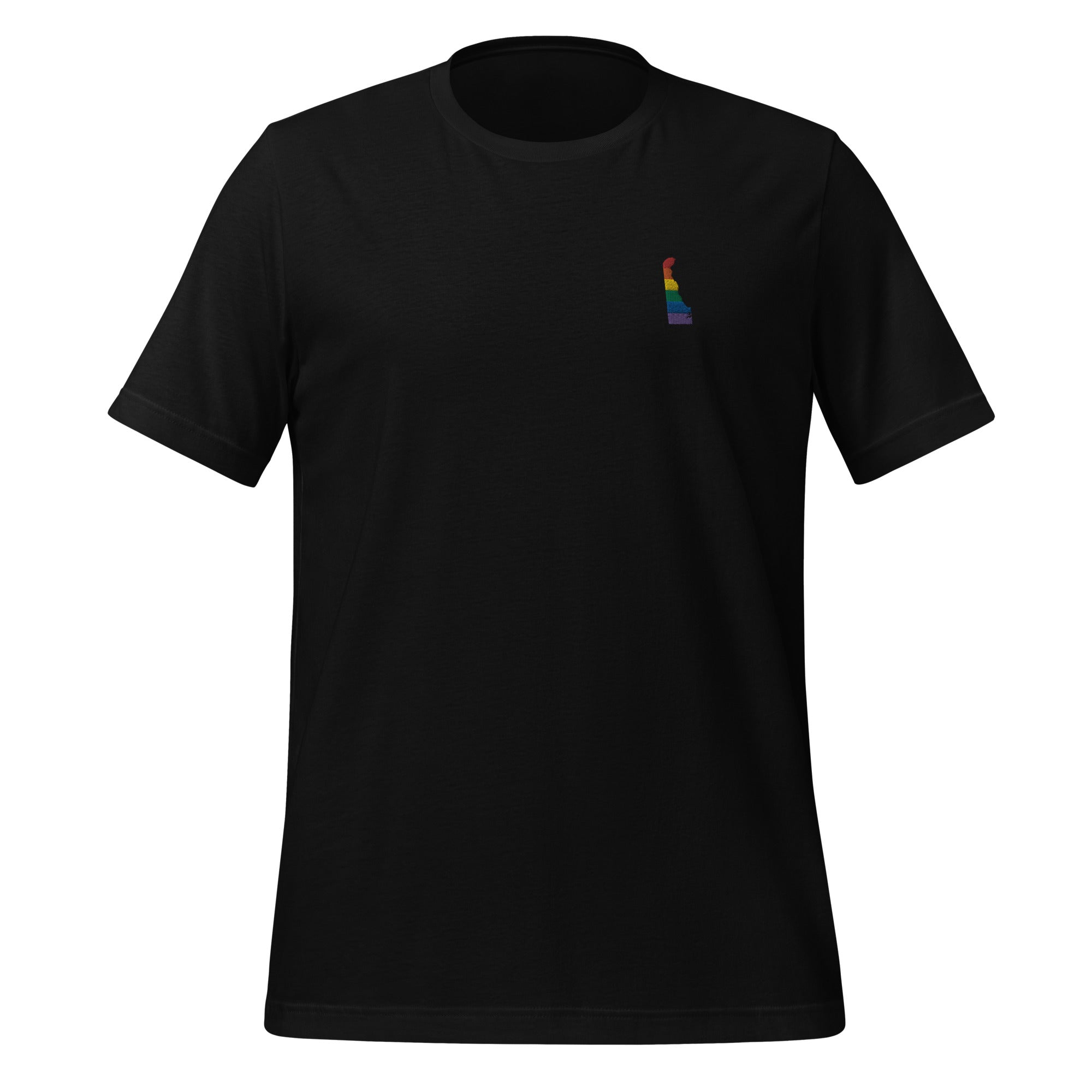 Camiseta unisex con bordado de arcoíris de Delaware