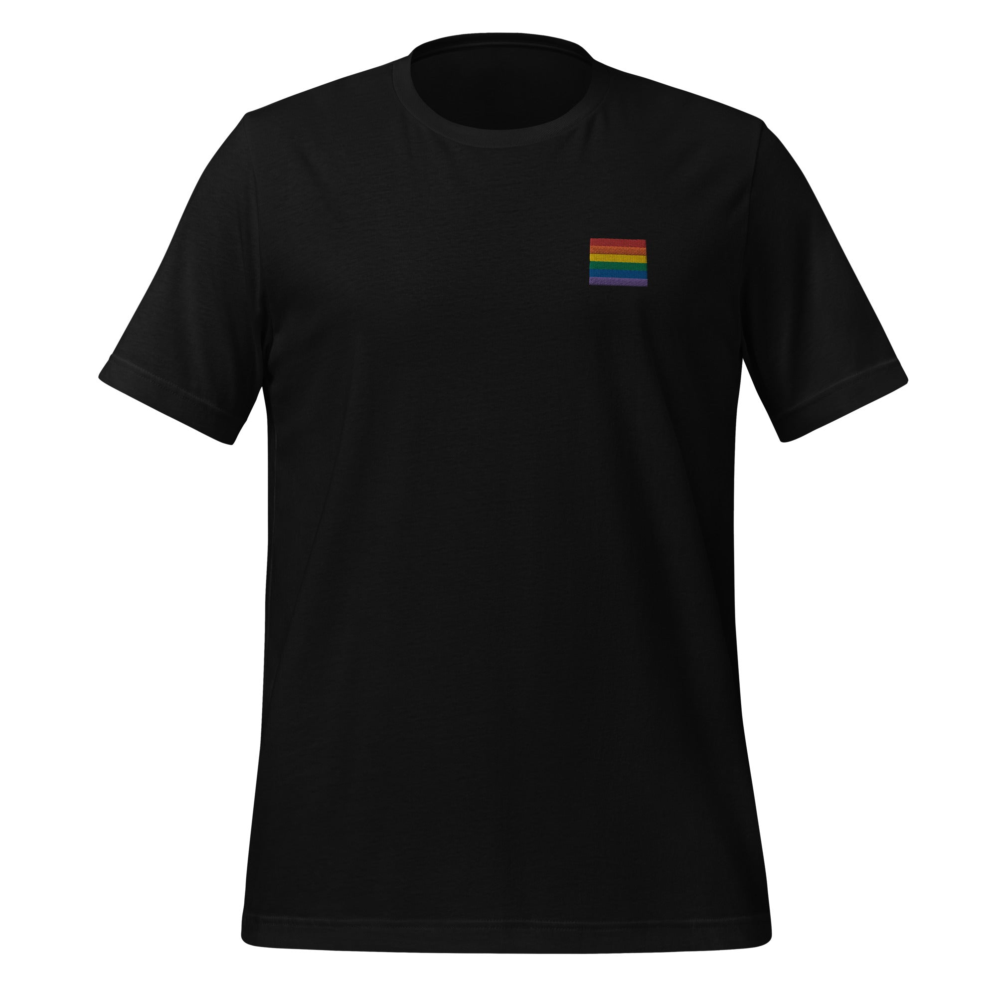 Camiseta unisex con bordado de arcoíris de Wyoming