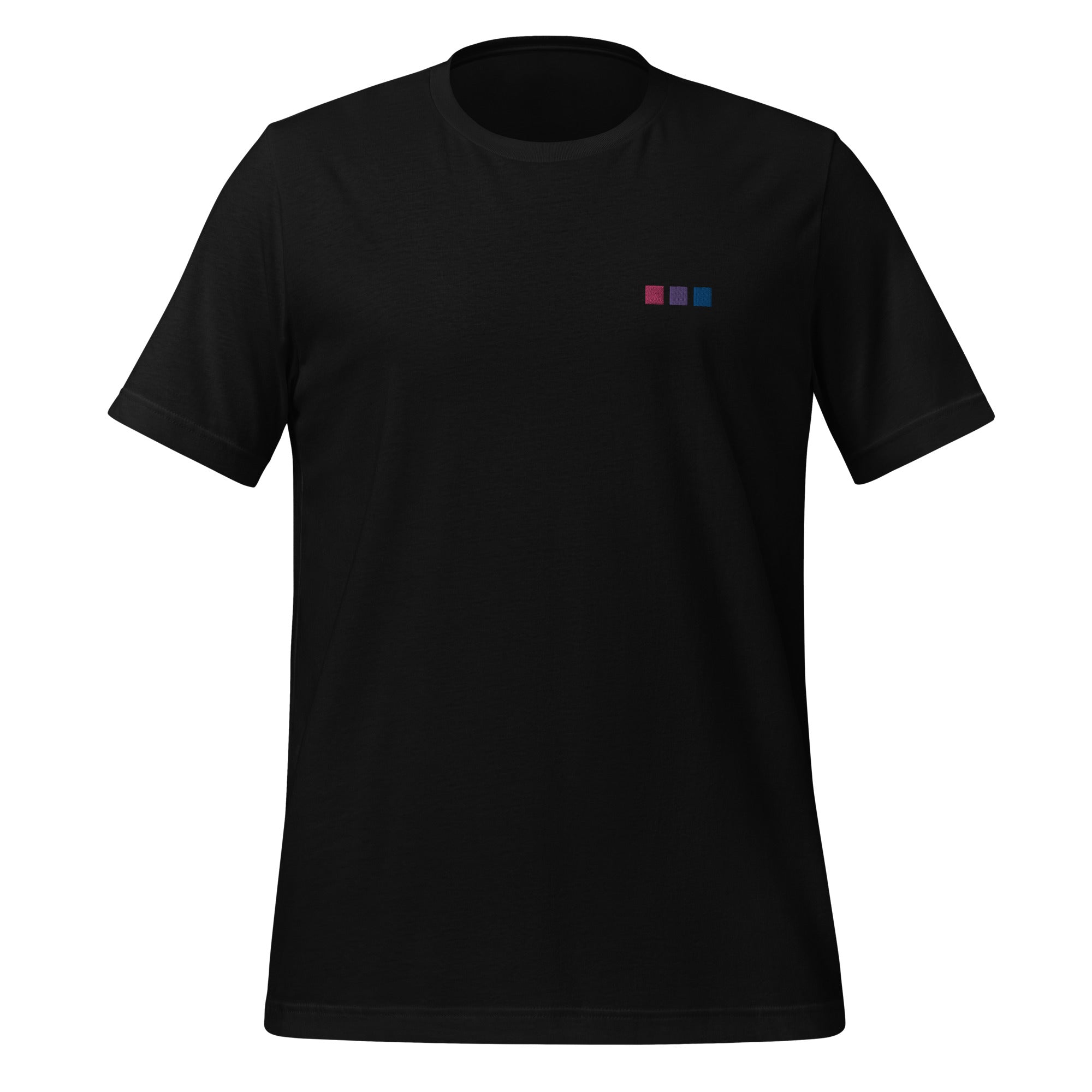 Camiseta unisex bordada con cuadrados bisexuales