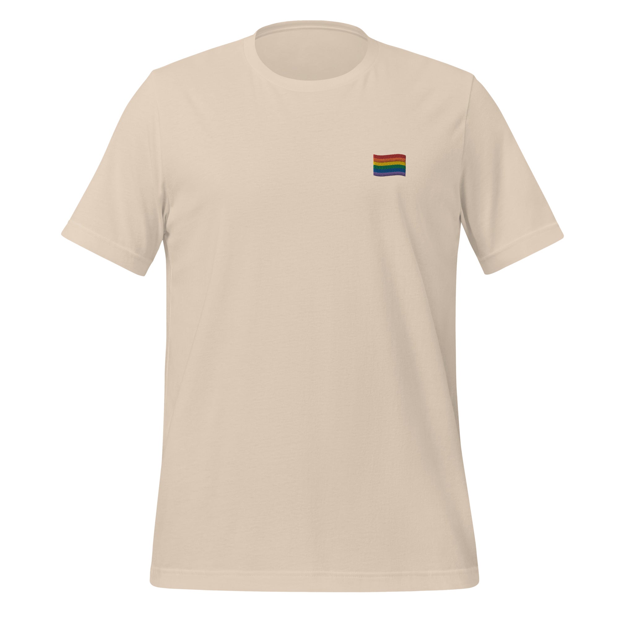 Camiseta unisex con bandera del arcoíris bordada