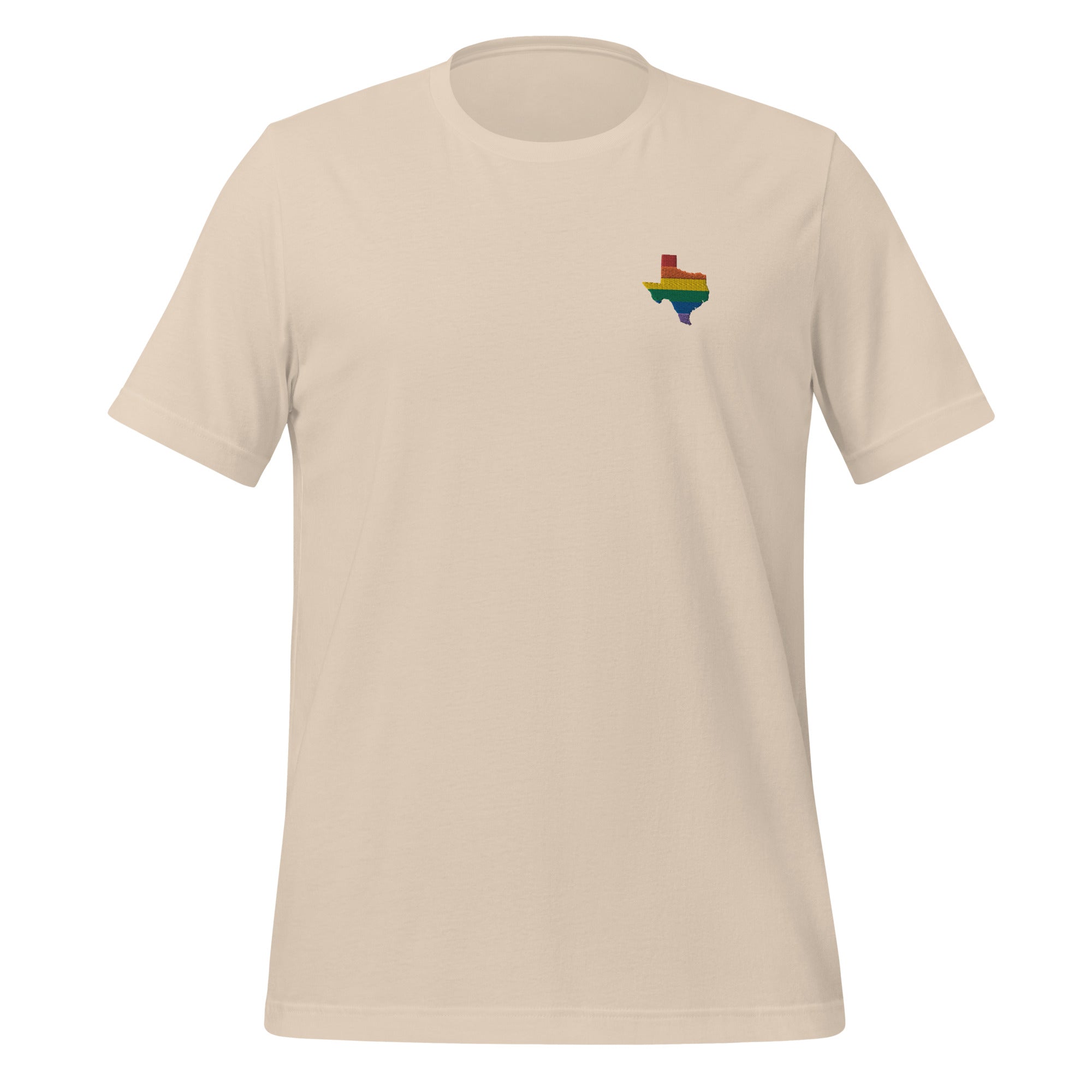 Camiseta unisex bordada con arcoíris de Texas