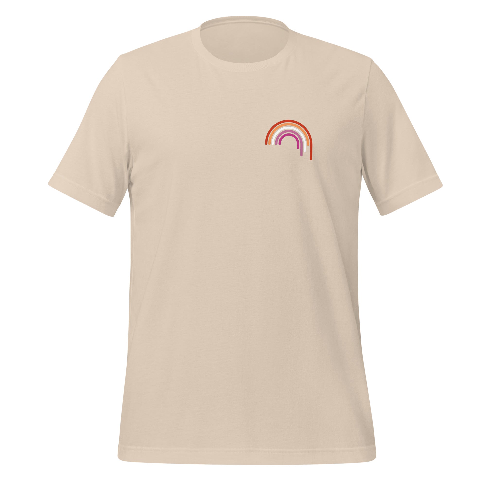 Camiseta unisex con goteo de arcoíris lésbico