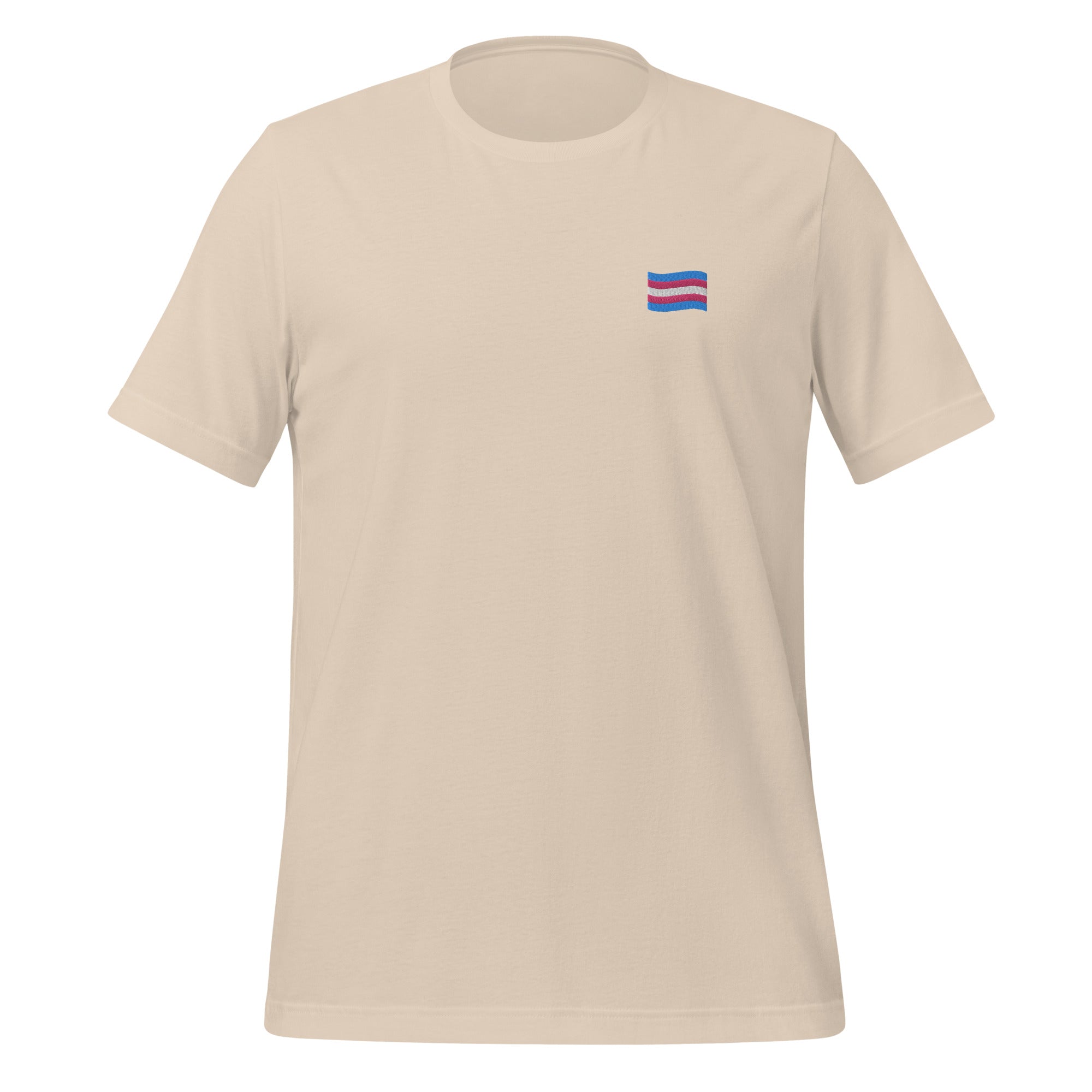 Camiseta unisex con bandera trans bordada