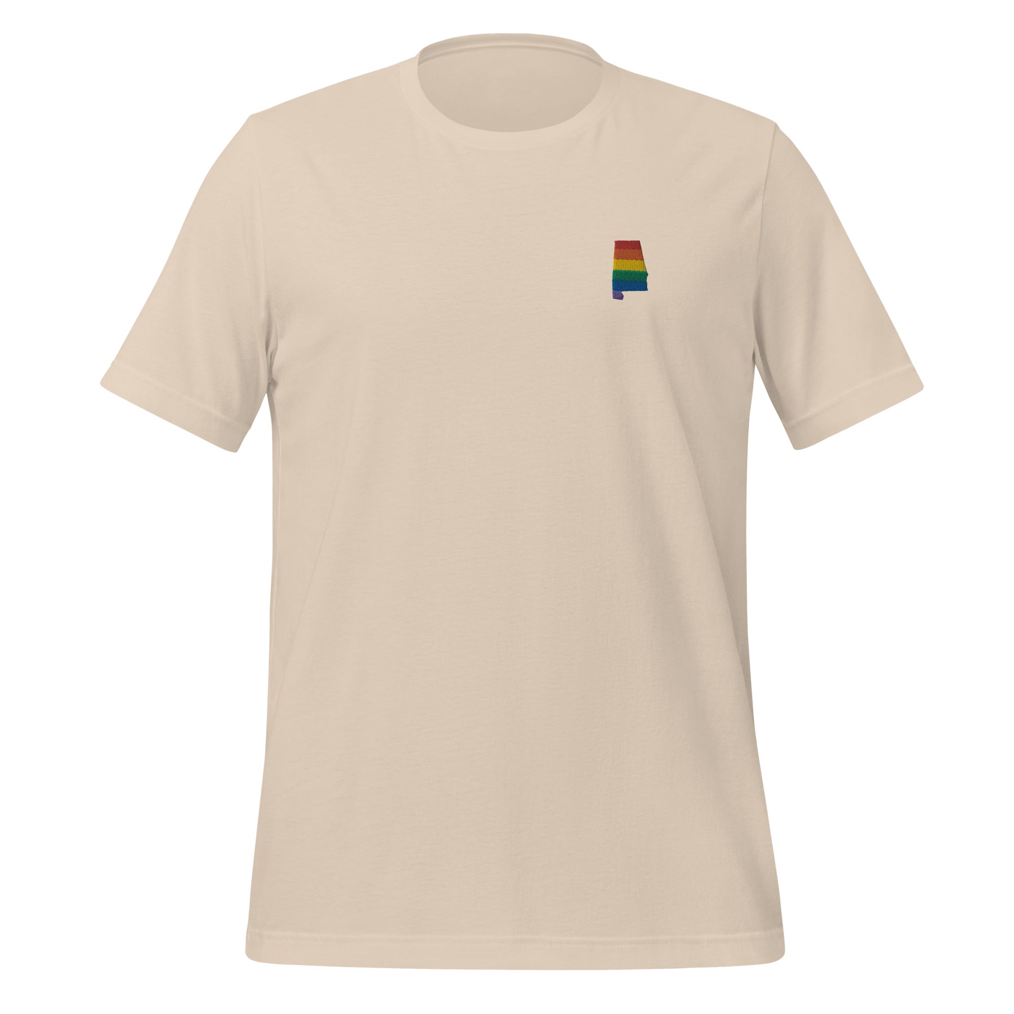 Camiseta unisex bordada con el arcoíris de Alabama