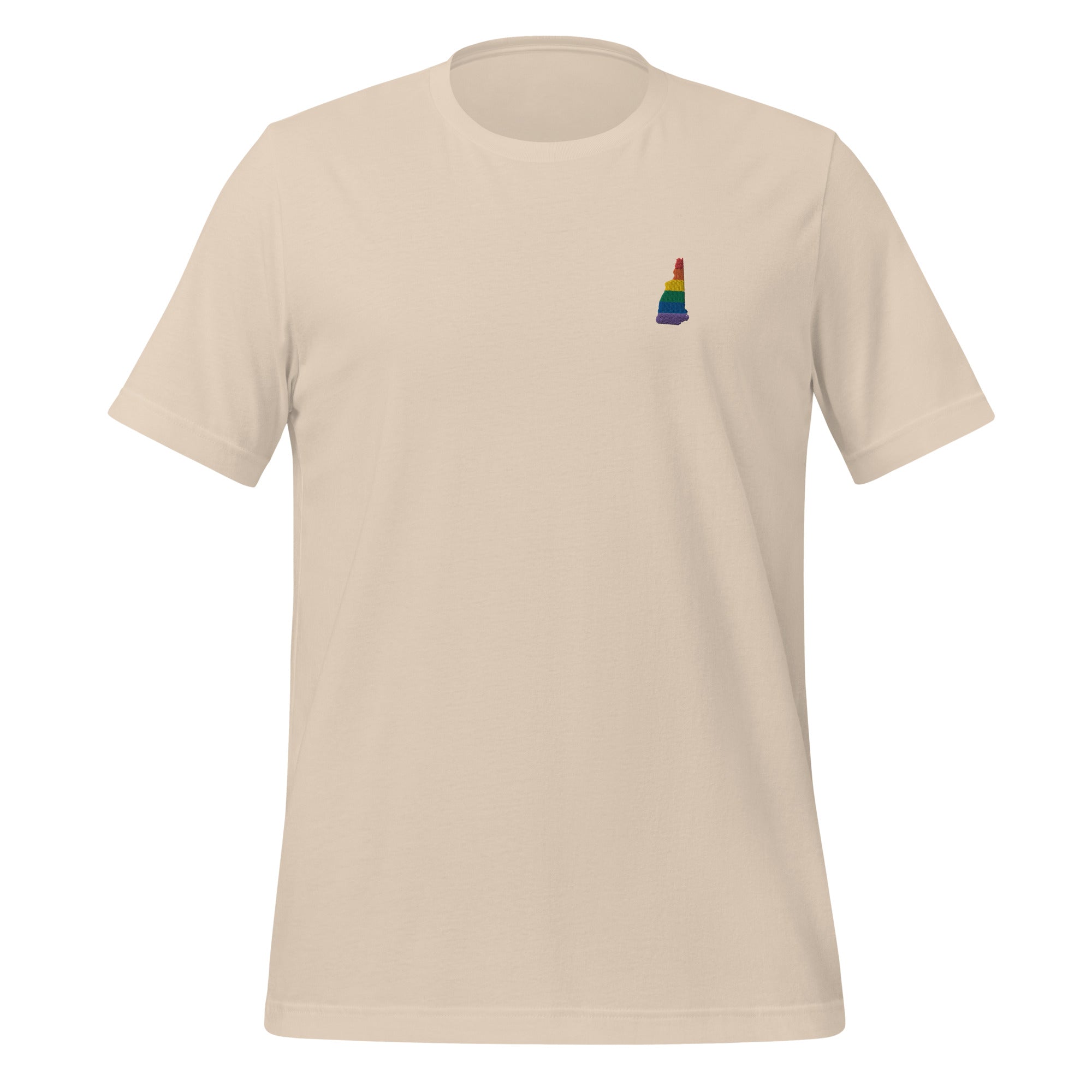 Camiseta unisex con bordado de arcoíris de New Hampshire