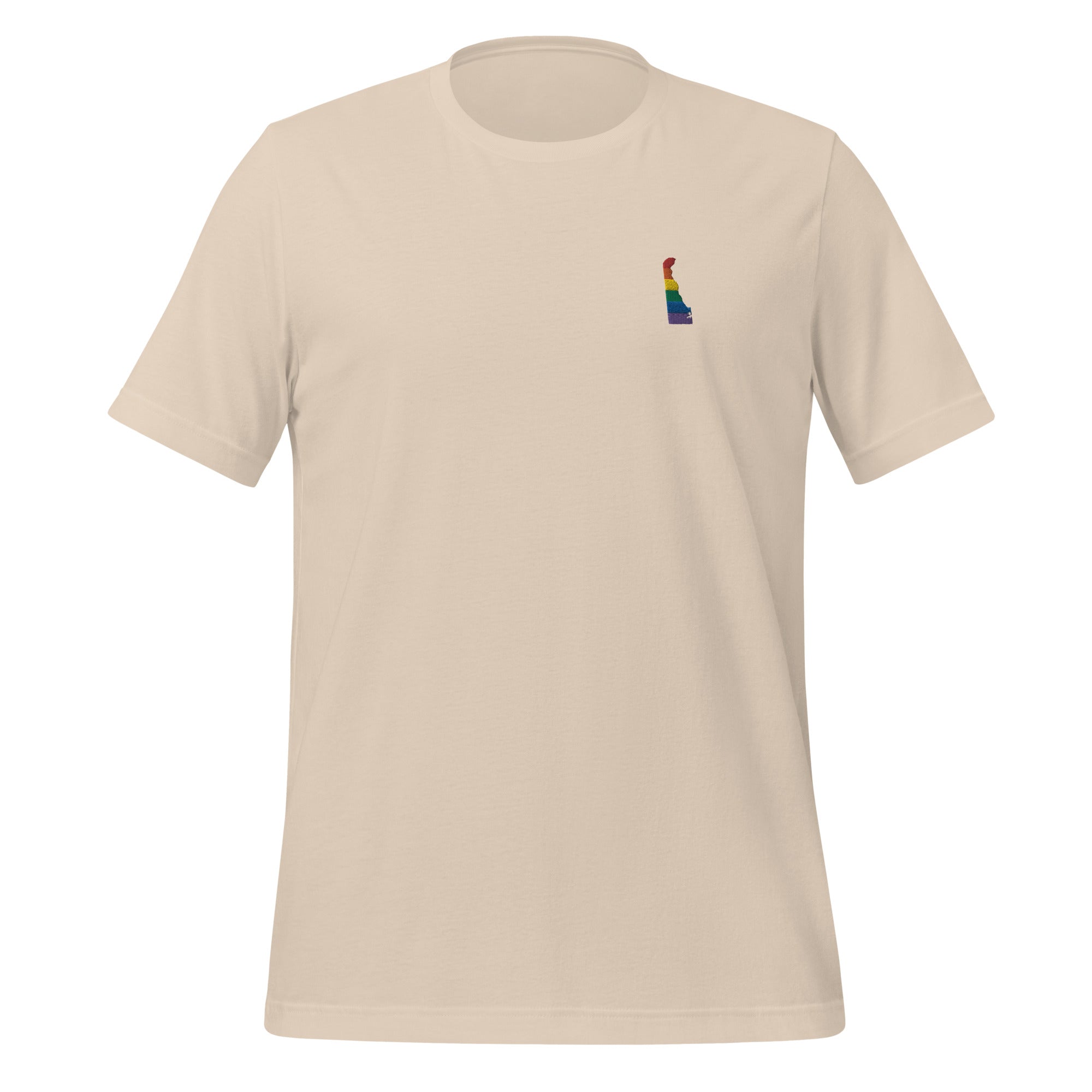 Camiseta unisex con bordado de arcoíris de Delaware