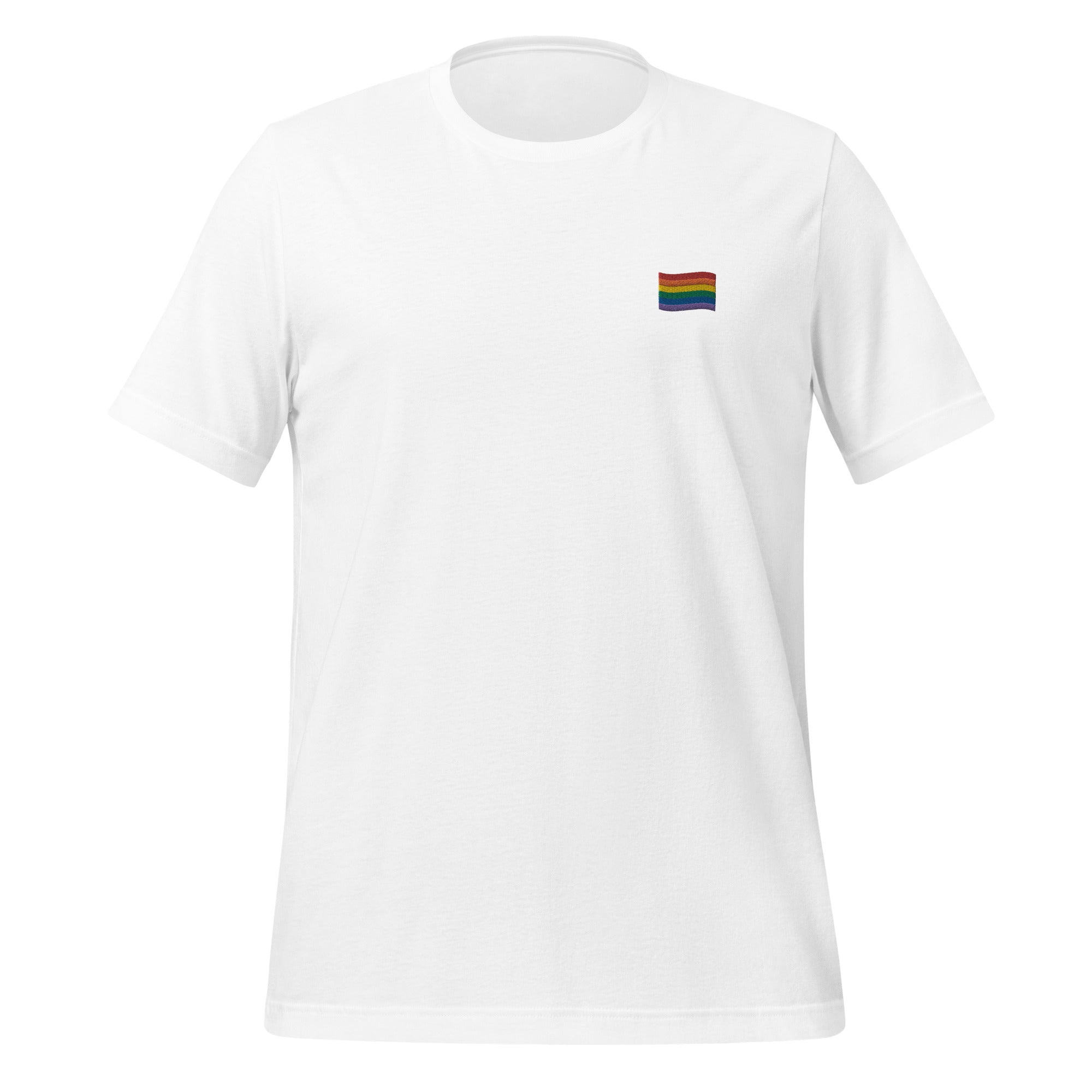 Camiseta unisex con bandera del arcoíris bordada
