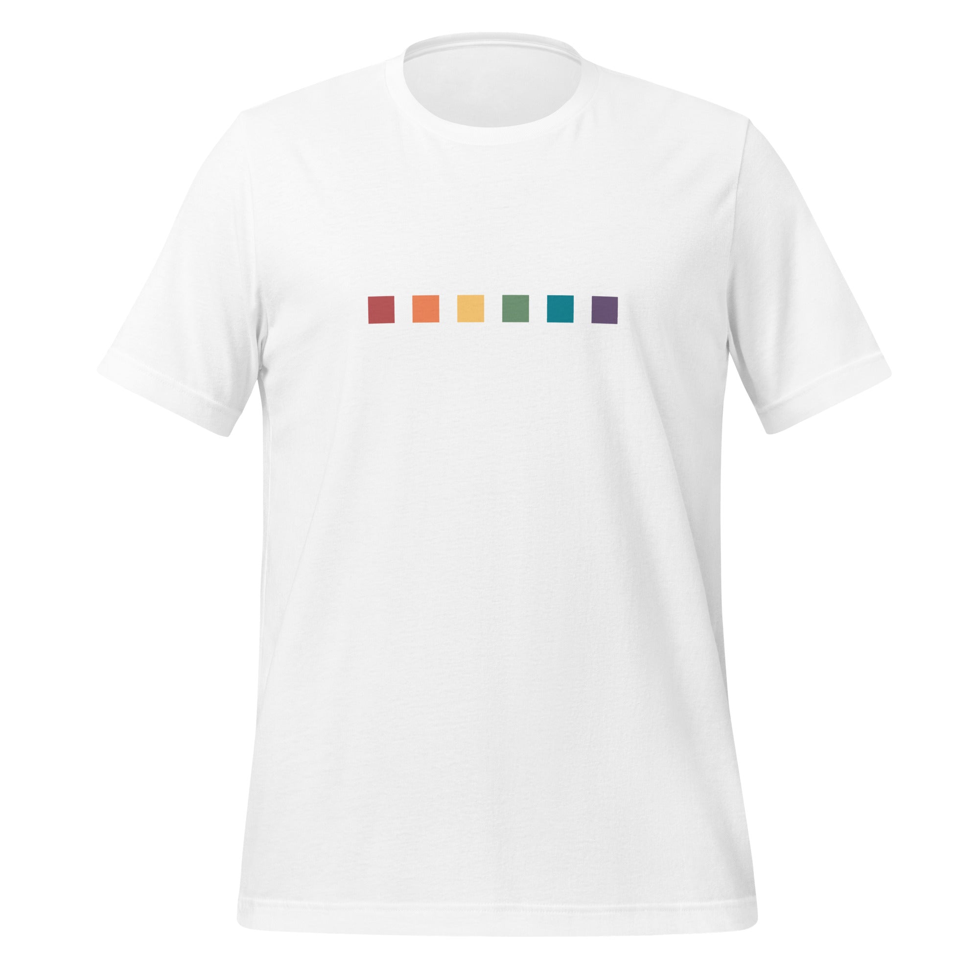 Camiseta unisex con cuadrados de arcoíris