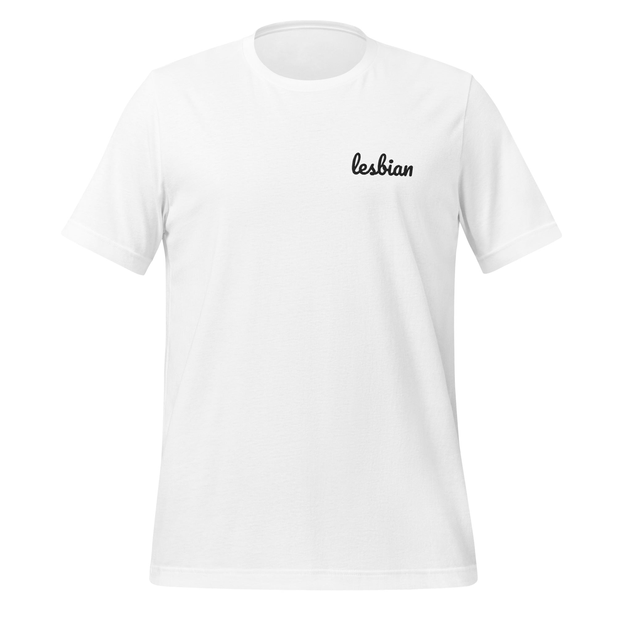 Camiseta unisex bordada con el lema "Lesbianas"