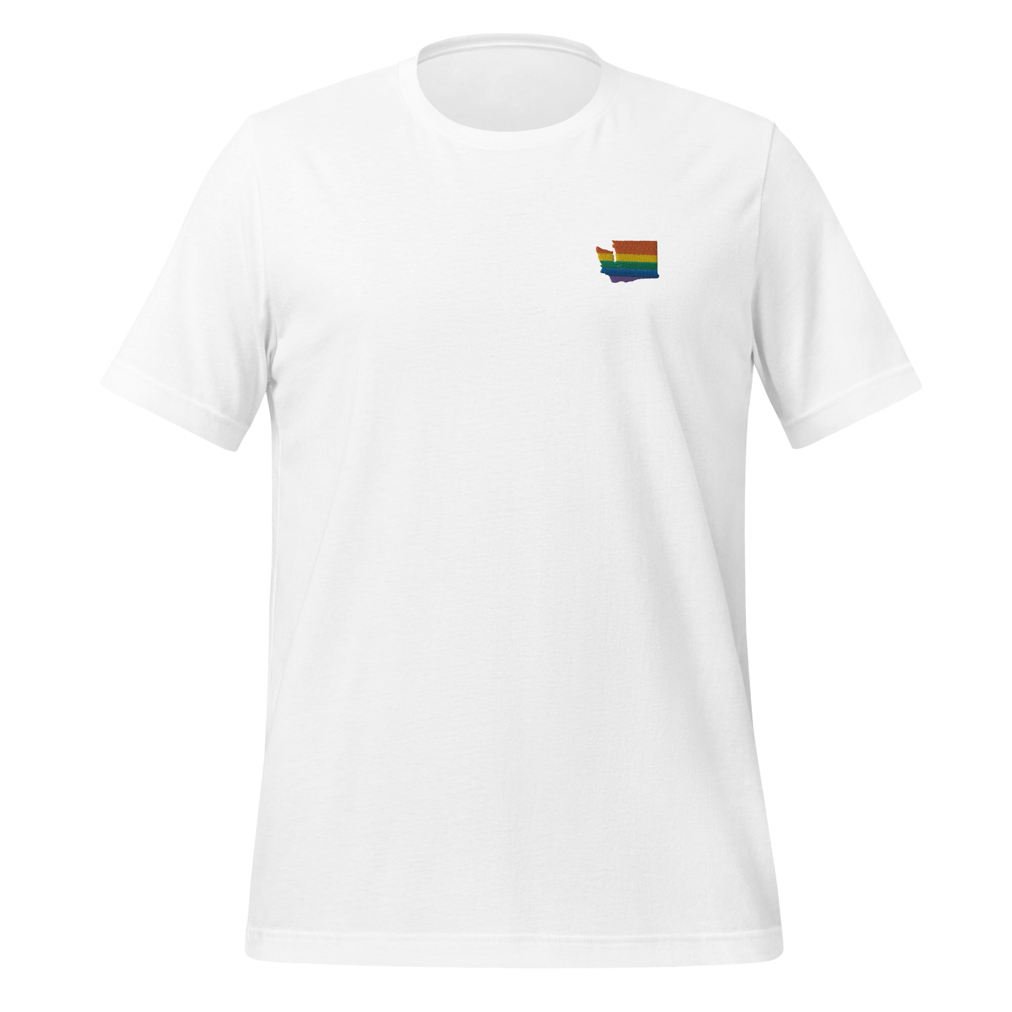 Camiseta unisex bordada con el arcoíris de Washington