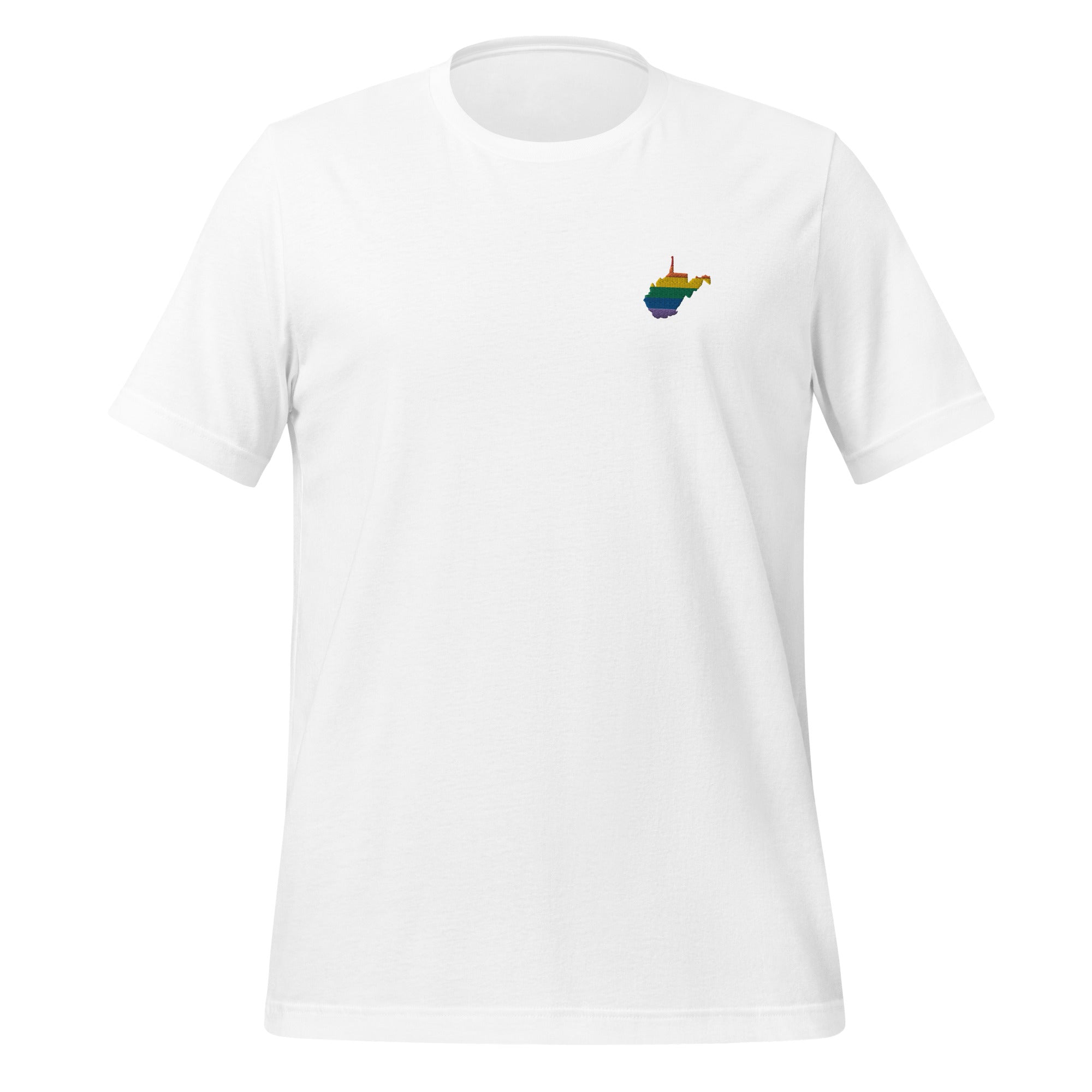 Camiseta unisex bordada con arcoíris de Virginia Occidental