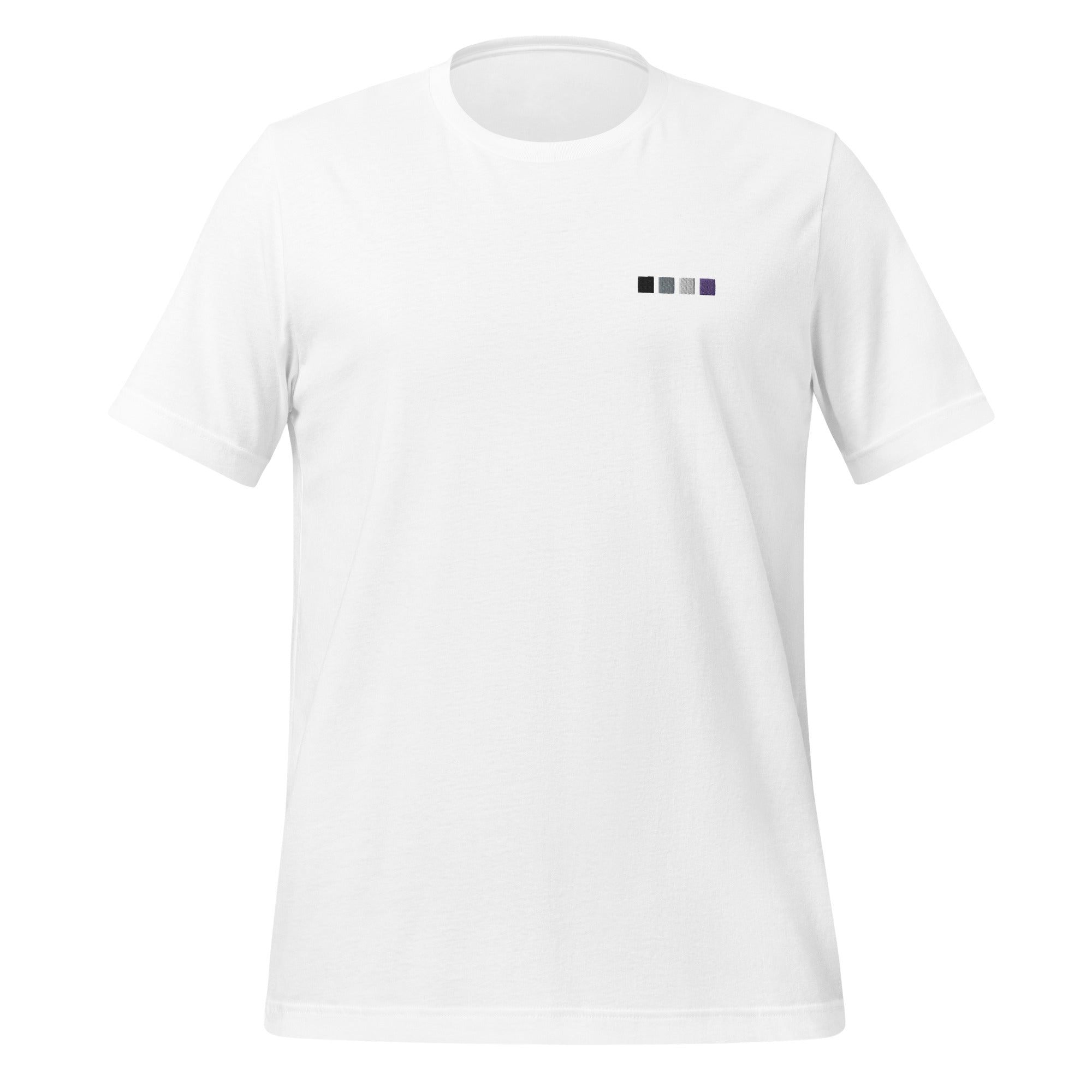 Camiseta unisex bordada con cuadrados asexuales