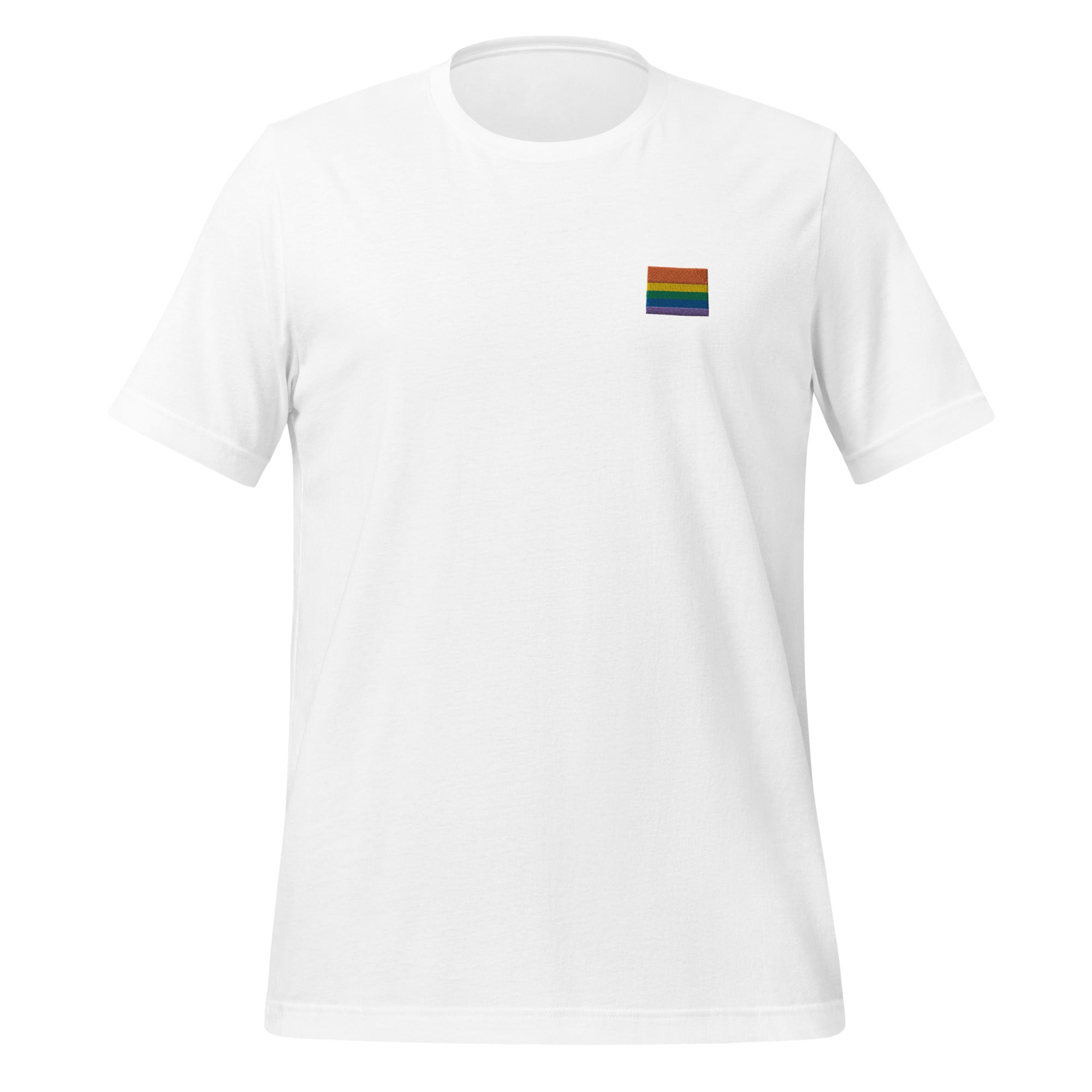 Camiseta unisex bordada con arcoíris de Colorado