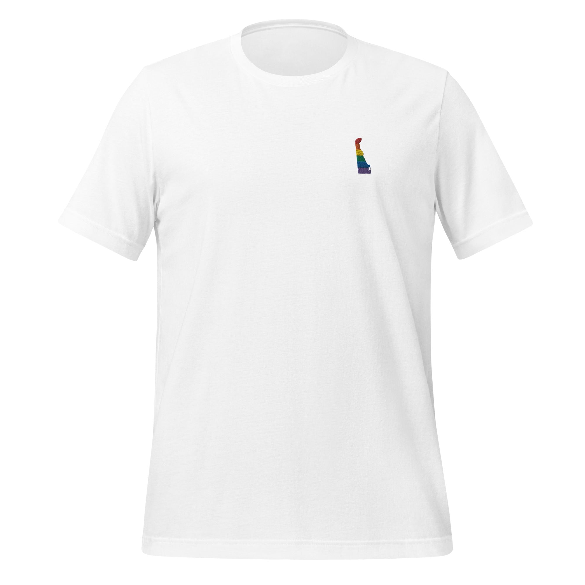 Camiseta unisex con bordado de arcoíris de Delaware