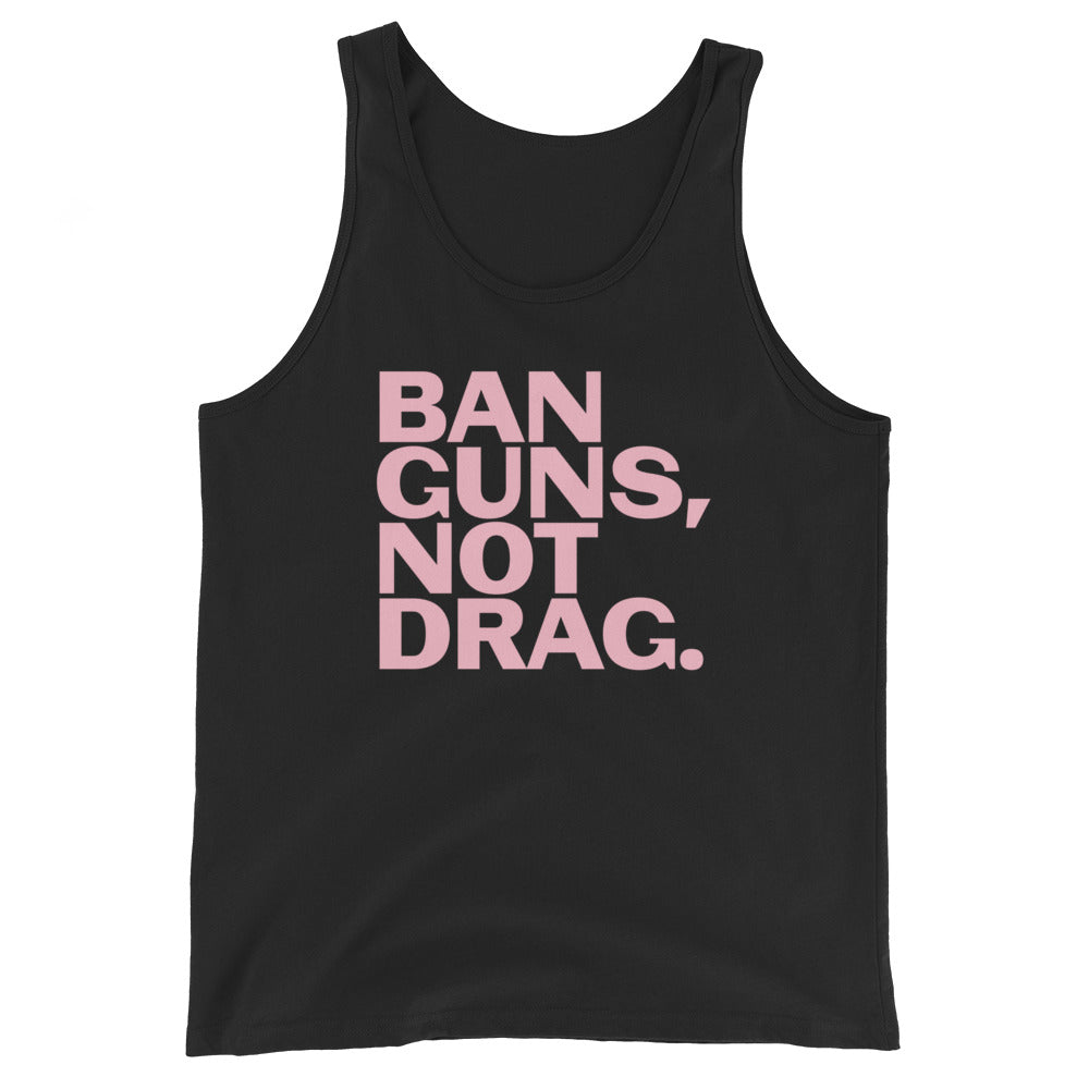 Camiseta sin mangas unisex "Prohíban las armas, no el arrastre"