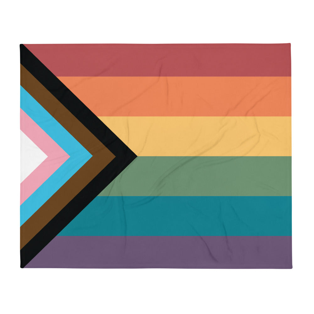 Manta con la bandera del orgullo progresista