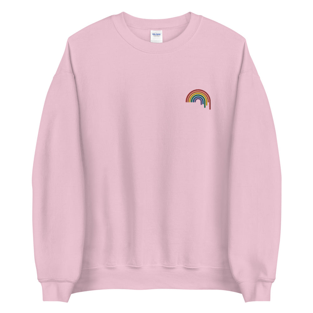 Sudadera unisex bordada con goteo de arcoíris