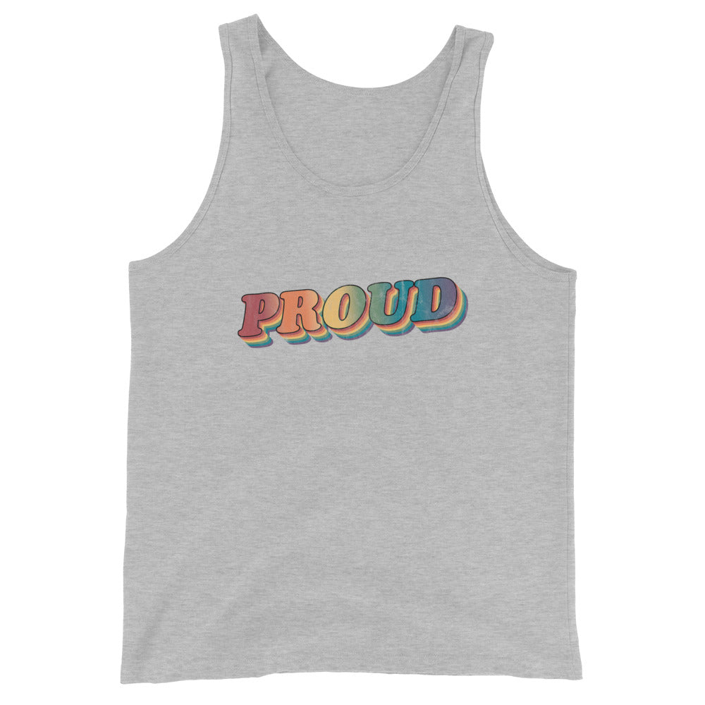 Camiseta sin mangas unisex con orgullo retro