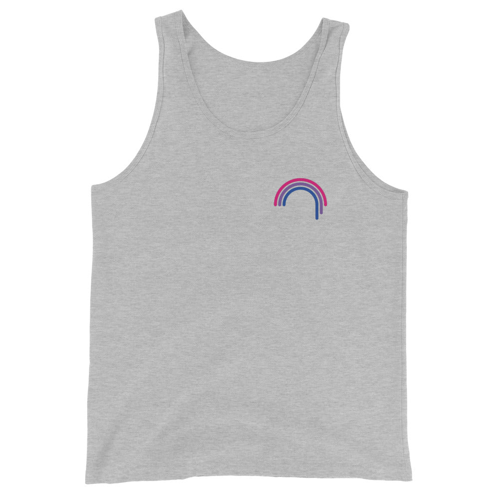 Camiseta sin mangas unisex bisexual con goteo de arcoíris
