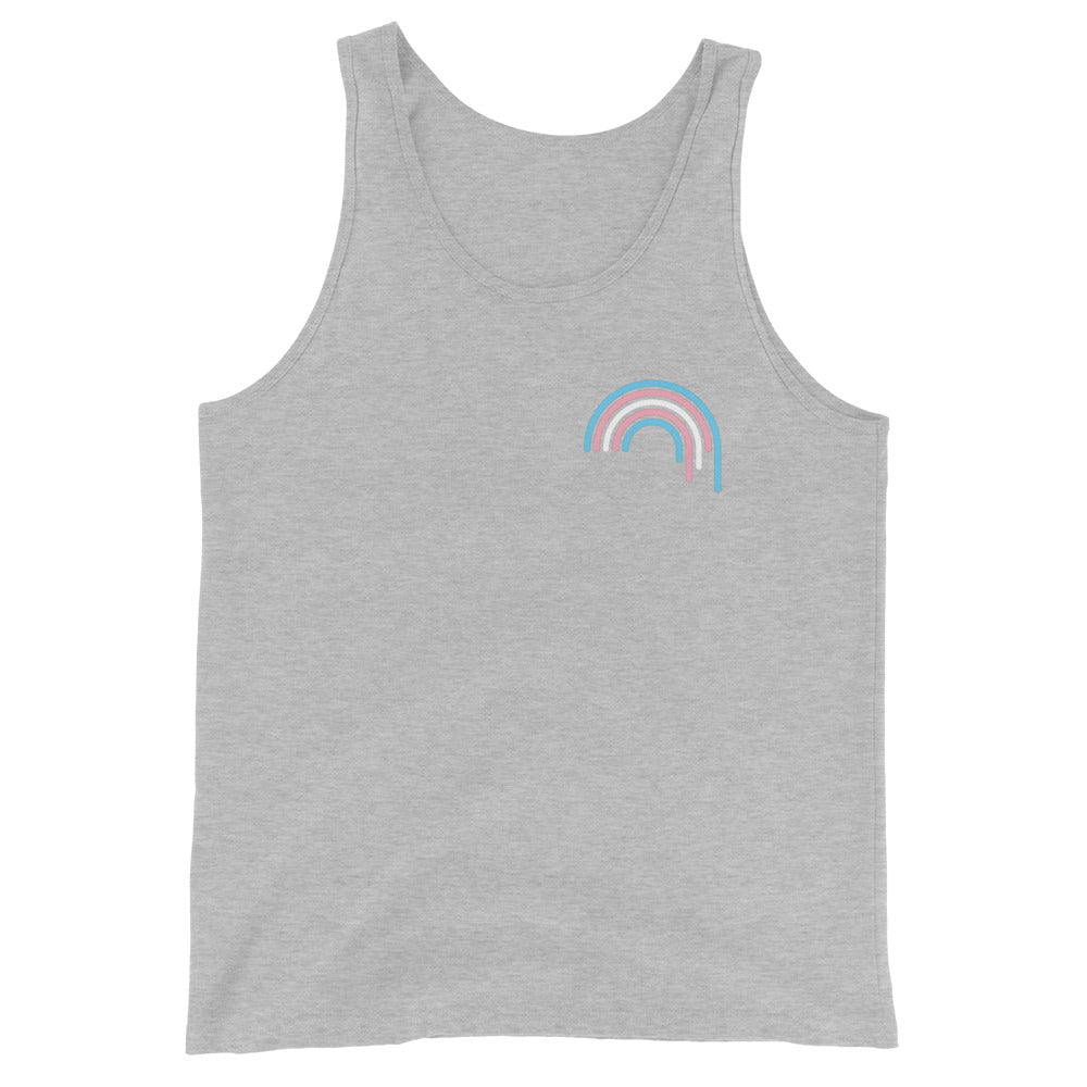 Camiseta sin mangas unisex Trans Rainbow Drip