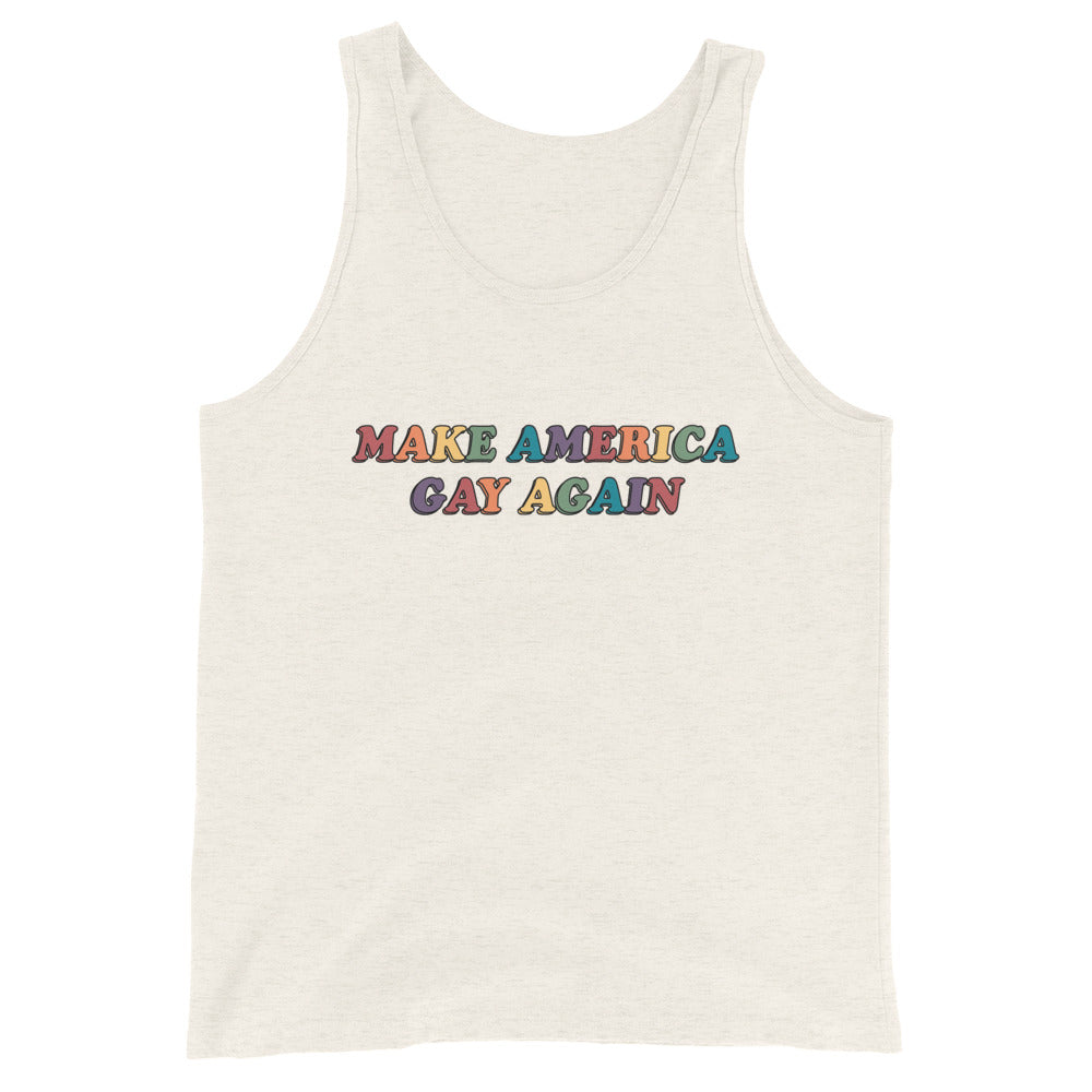 Camiseta sin mangas unisex Make America Gay Again