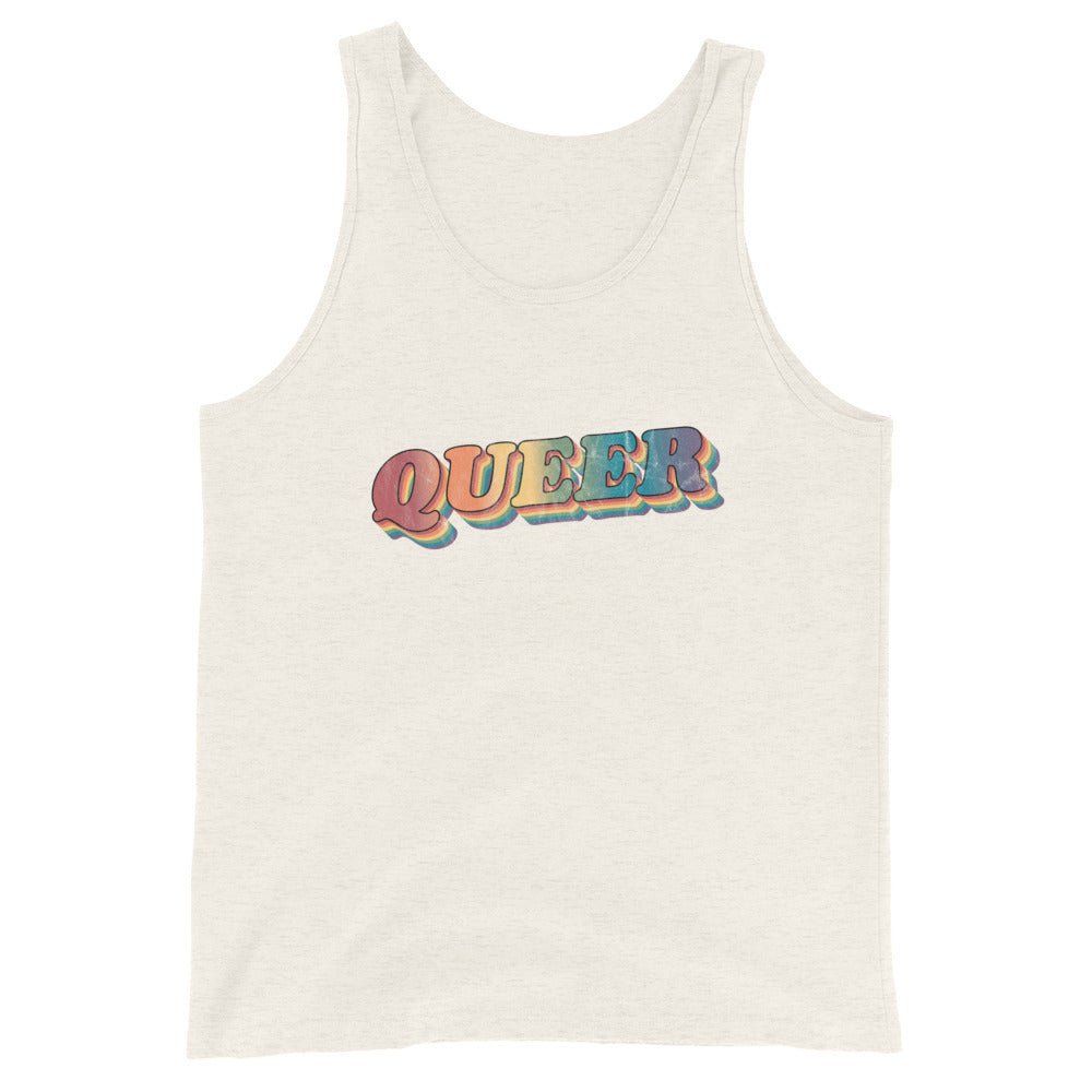 Camiseta sin mangas unisex retro queer
