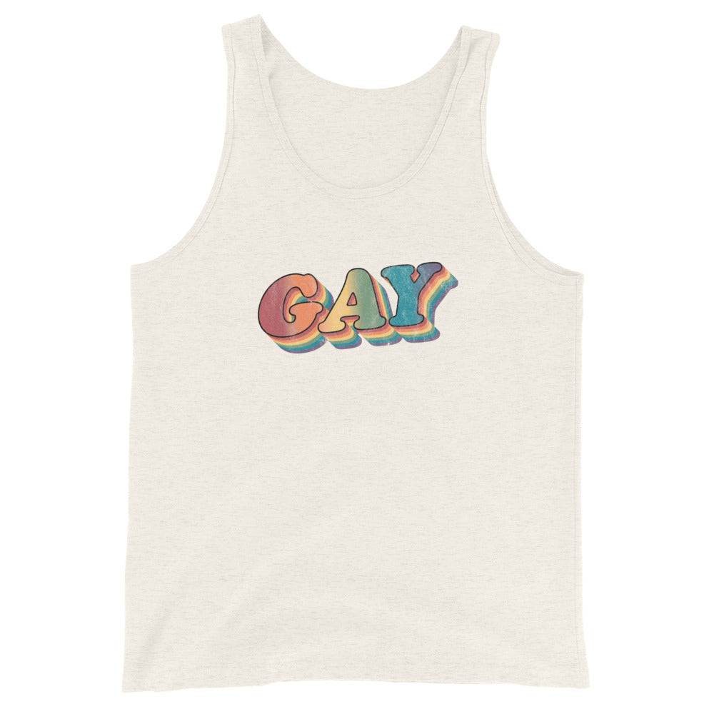 Camiseta sin mangas unisex retro gay