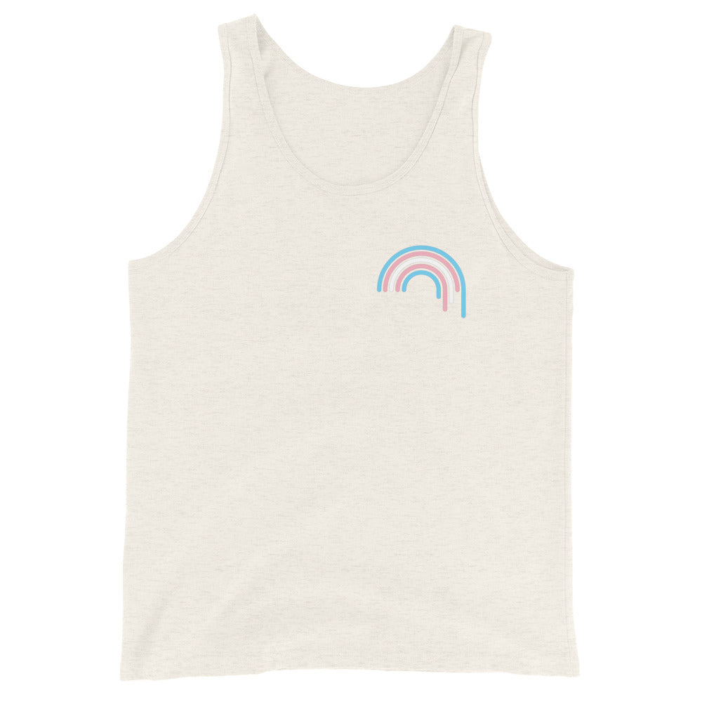 Camiseta sin mangas unisex Trans Rainbow Drip