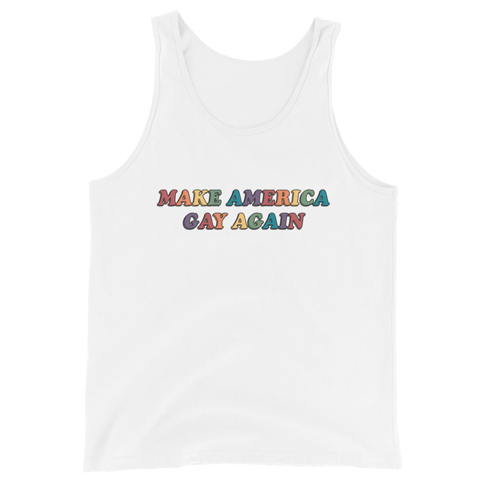 Camiseta sin mangas unisex Make America Gay Again