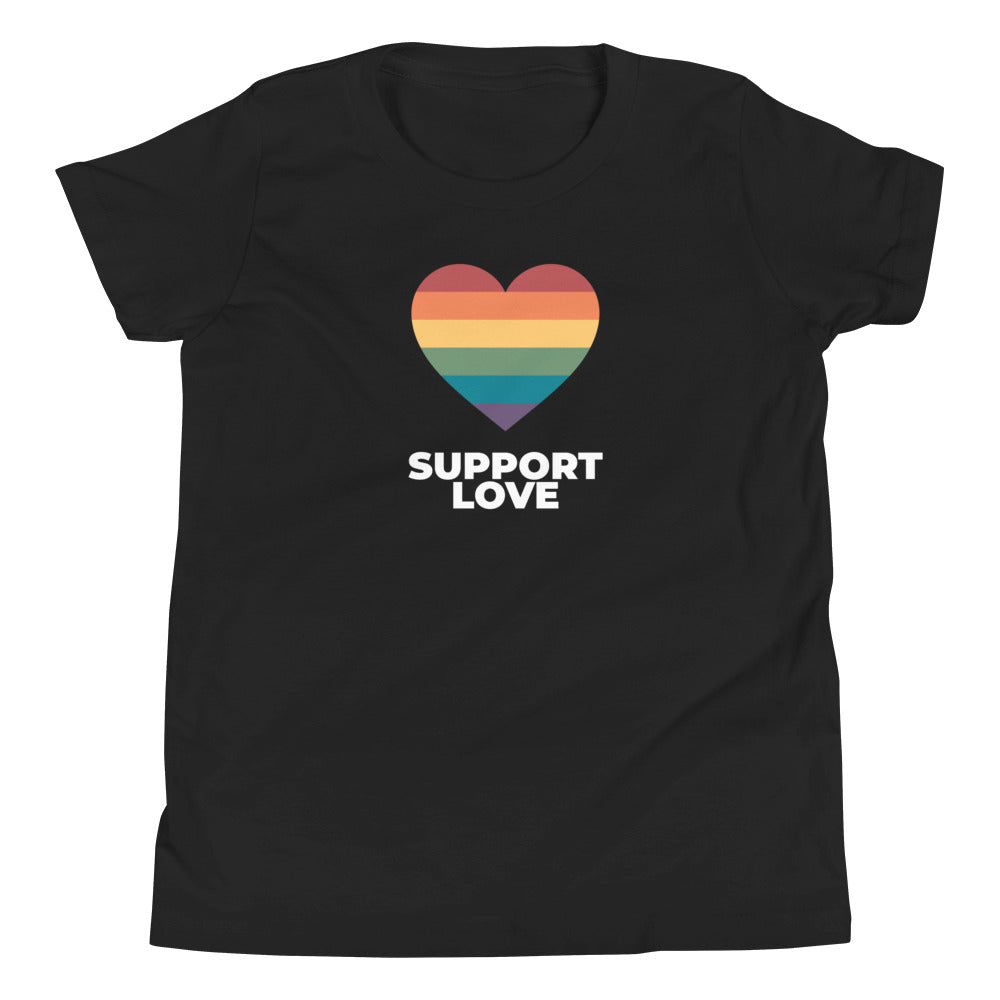 Camiseta juvenil con el mensaje "Apoya a Love Heart"