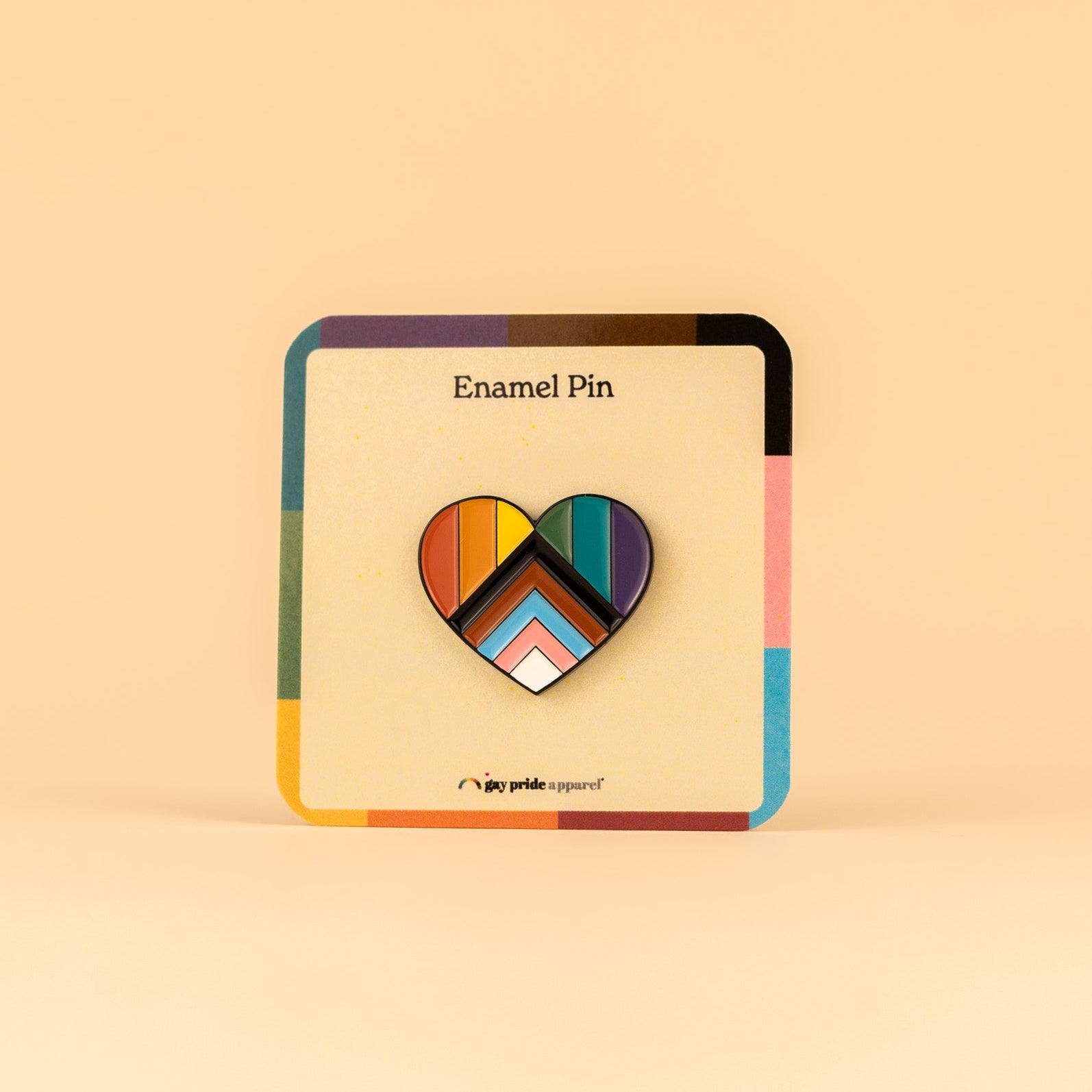 Pin de esmalte de corazón del orgullo progresista