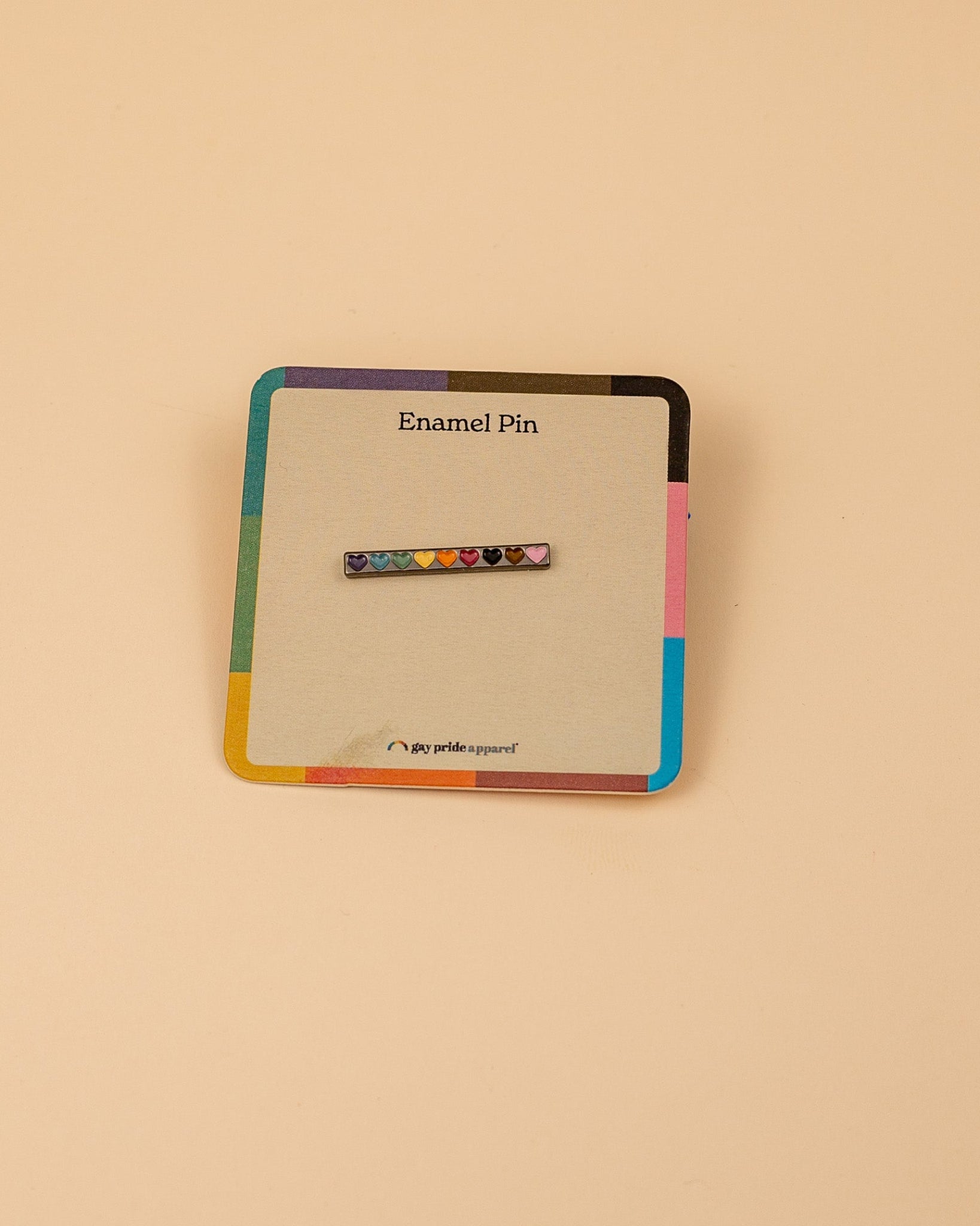 Progressive Pride Rainbow Hearts Enamel Pin