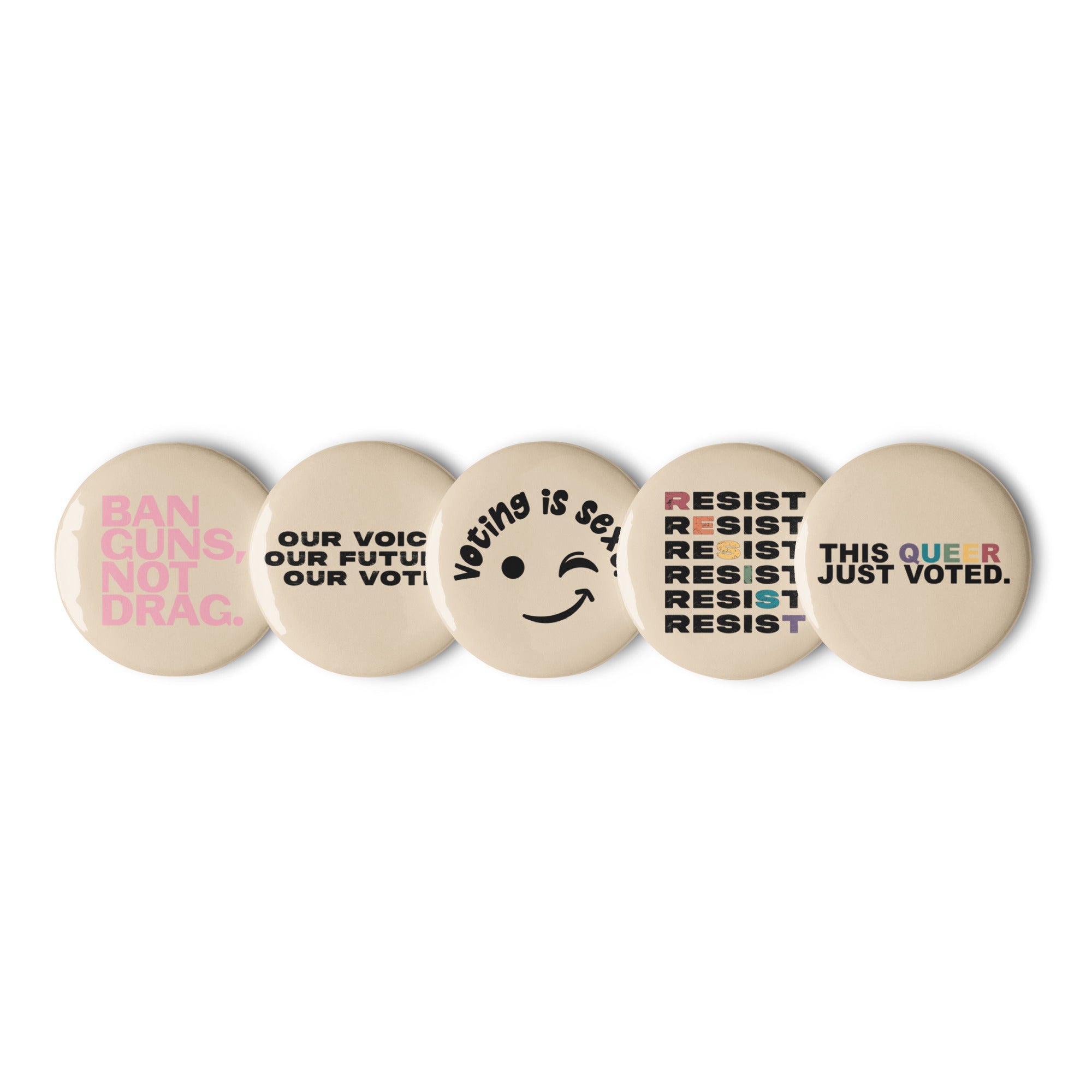 Conjunto político de botones con pin