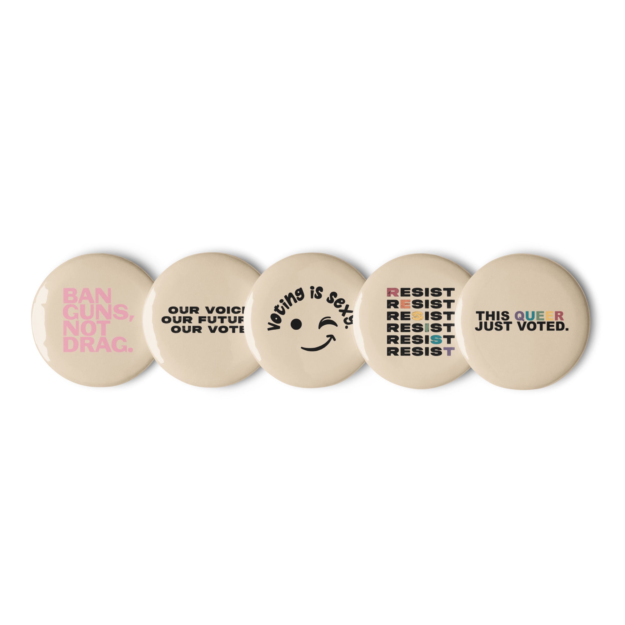 Conjunto político de botones con pin